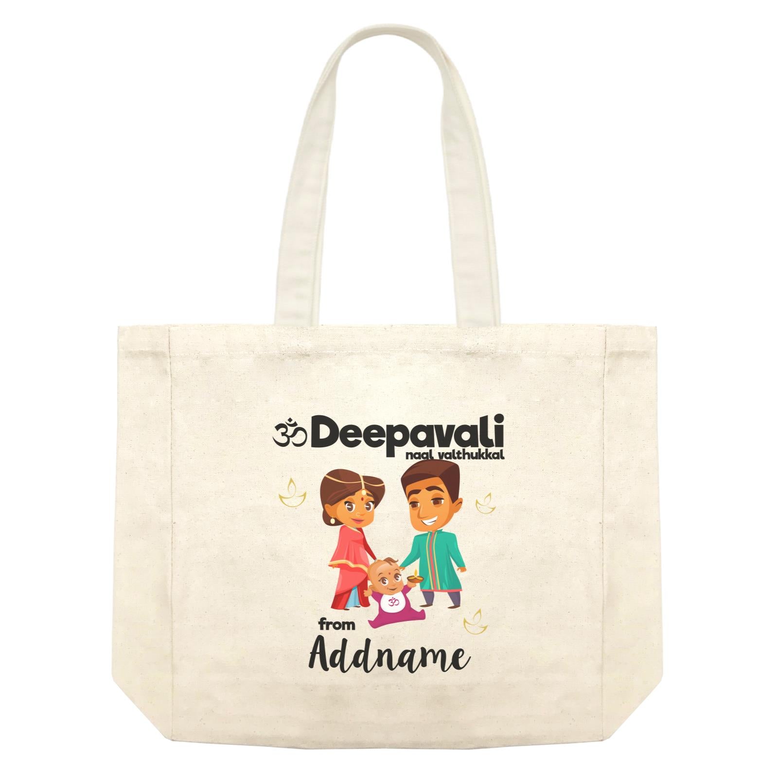 Cute Family Of Three OM Deepavali From Addname Shopping Bag