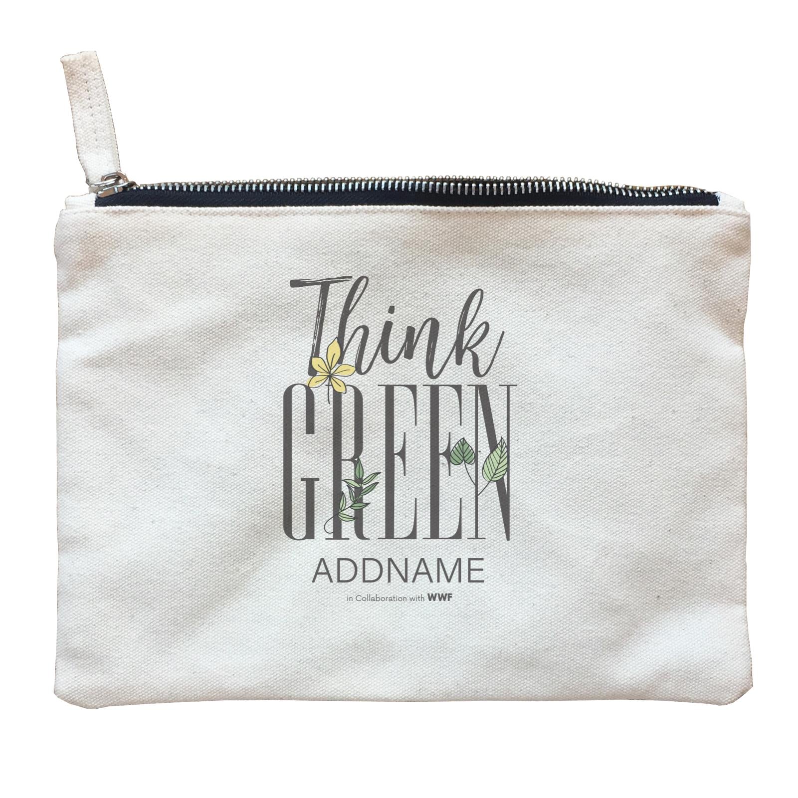 Think Green with Doodle Addname Zipper Pouch