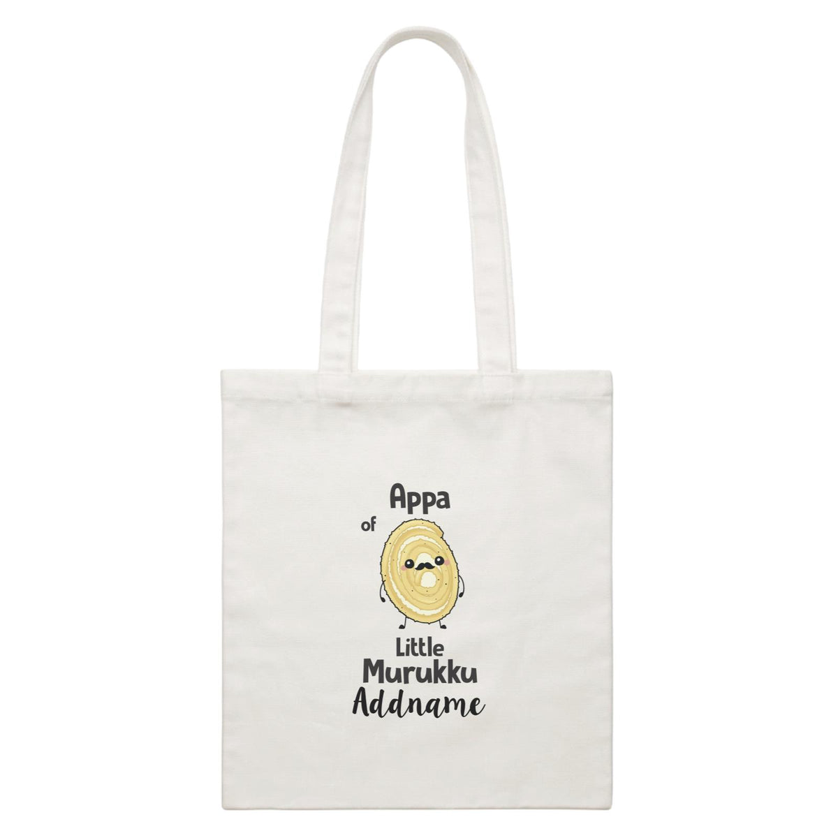 Deepavali Cute Appa Murukku Addname White Canvas Bag