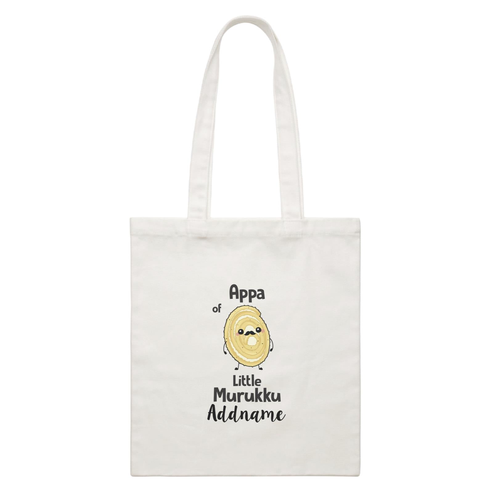 Deepavali Cute Appa Murukku Addname White Canvas Bag