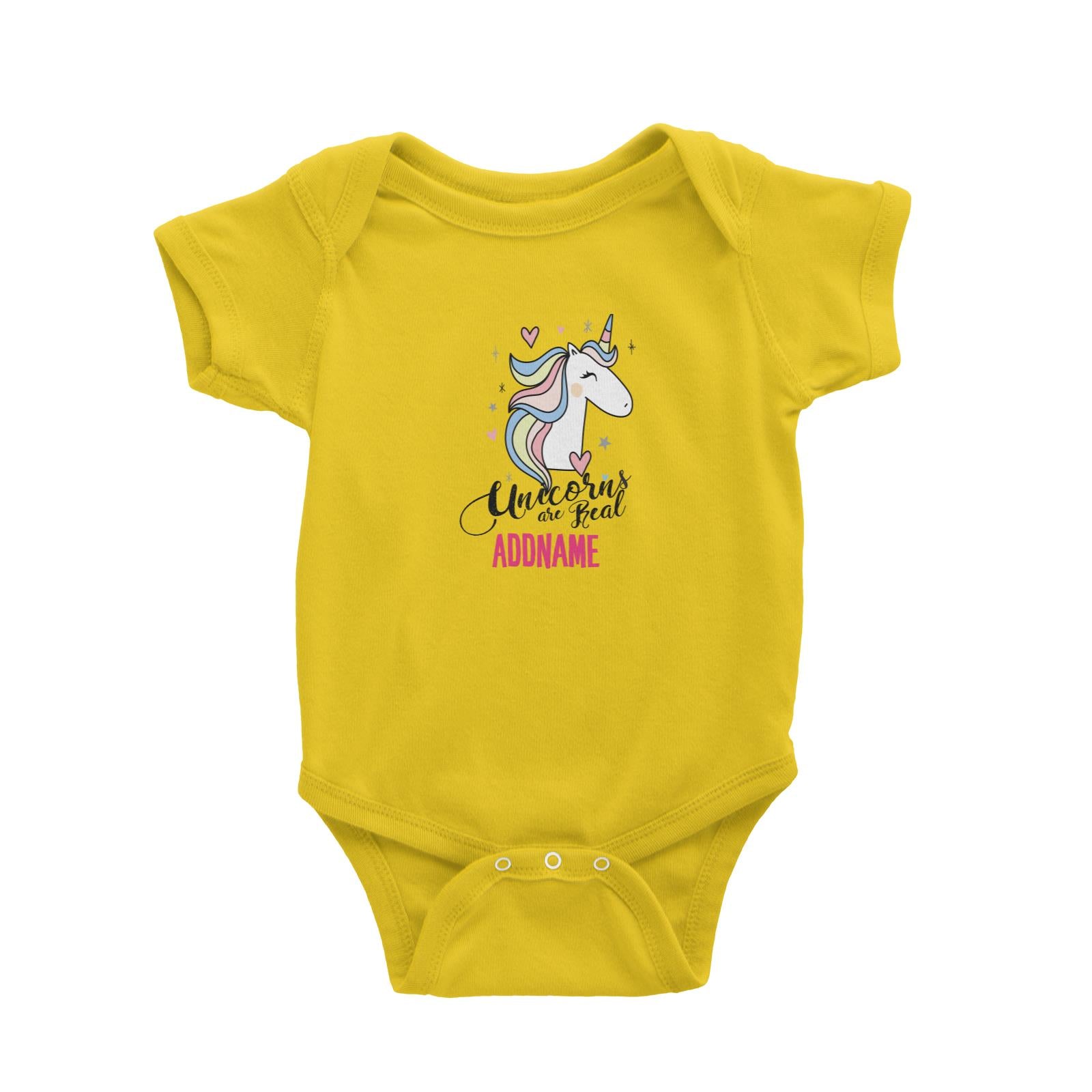 Cool Vibrant Series Unicorns Are Real Addname Baby Romper