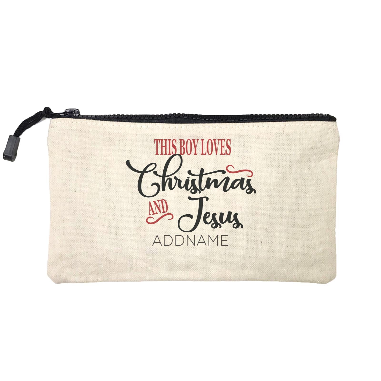 Xmas This Boy Loves Christmas and Jesus Mini Accessories Stationery Pouch