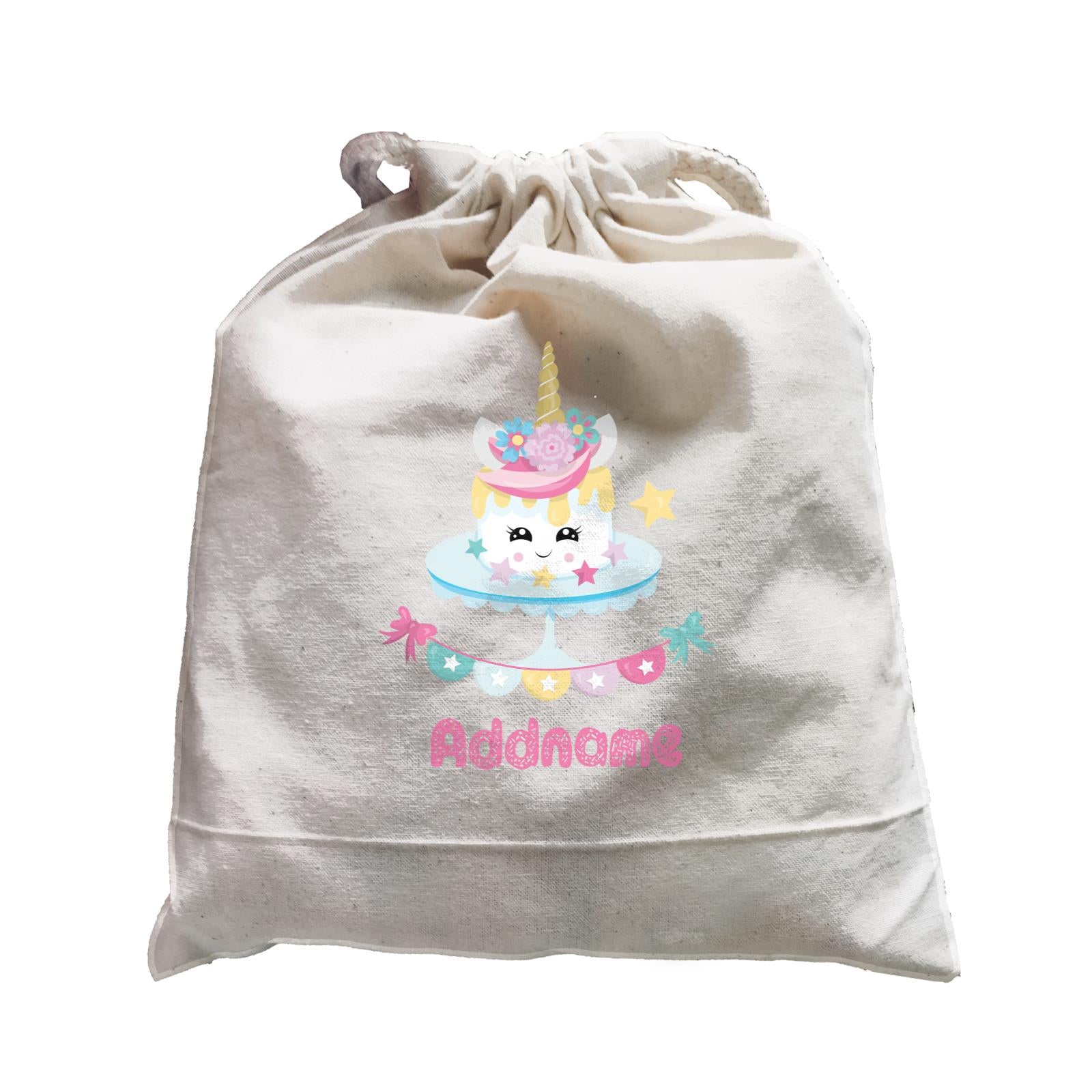 Magical Sweets Birthday Unicorn Cake with Banner Addname Satchel