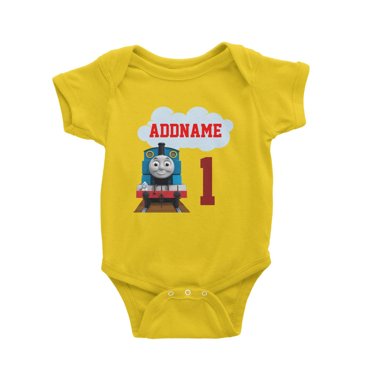 Thomas The Train Birthday Theme Personalizable with Name and Number Baby Romper