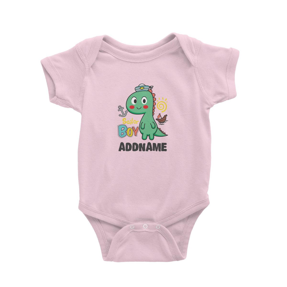 Super Cute Dinosaur Sailor Boy Baby Romper