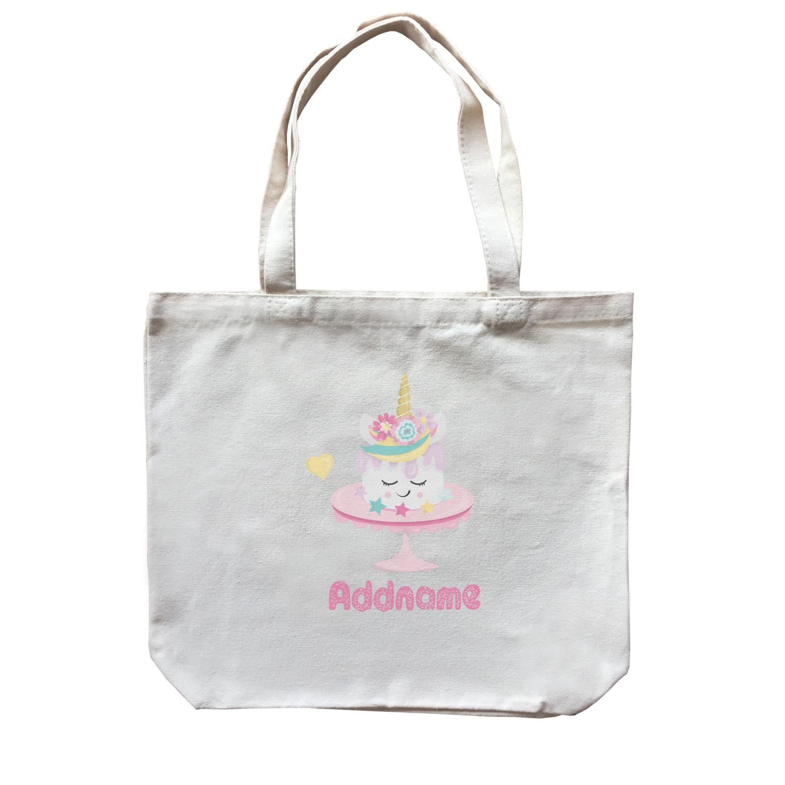 Magical Sweets Birthday Unicorn Cake Addname Canvas Bag
