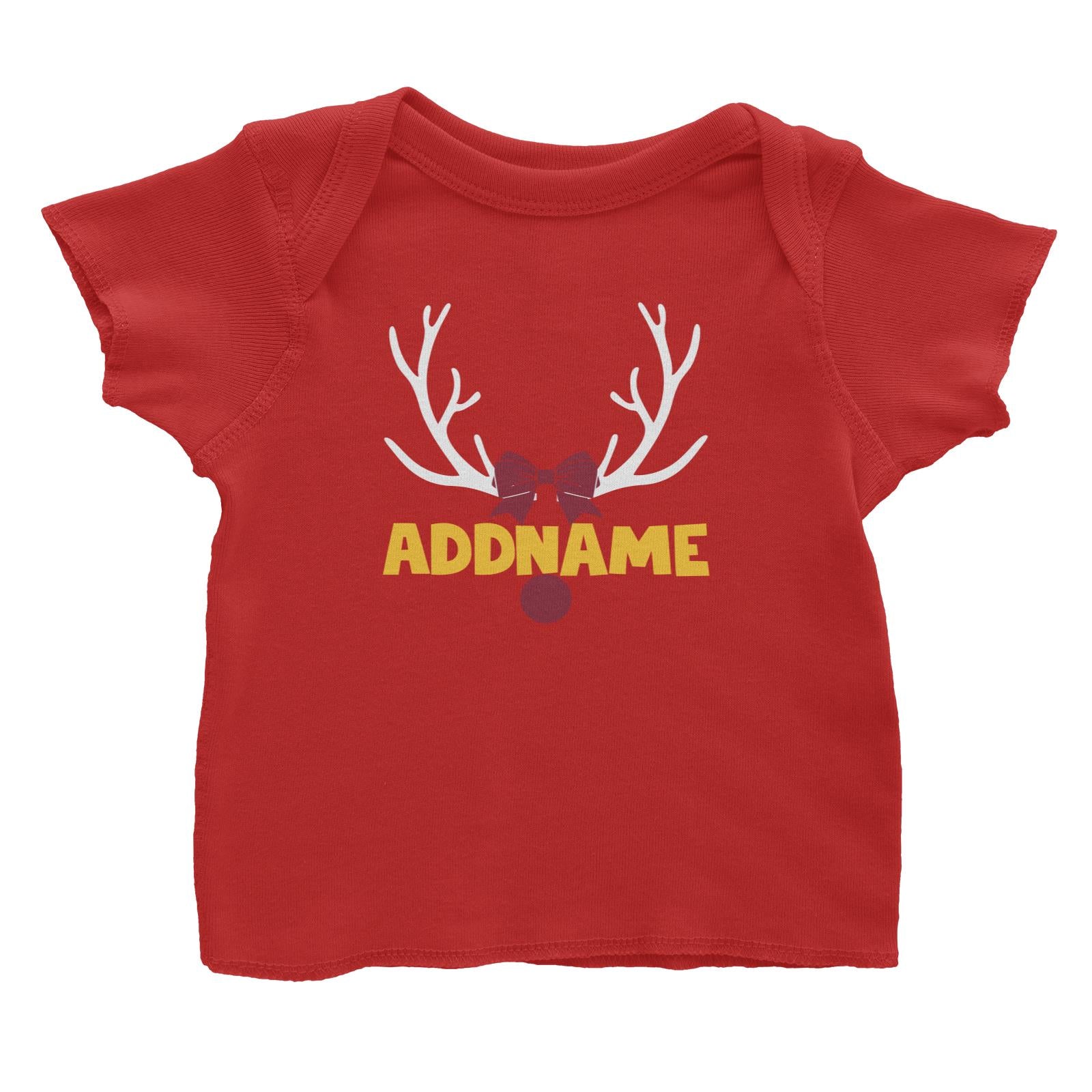 Xmas Rudolf Antler and Nose with Ribbon Baby T-Shirt