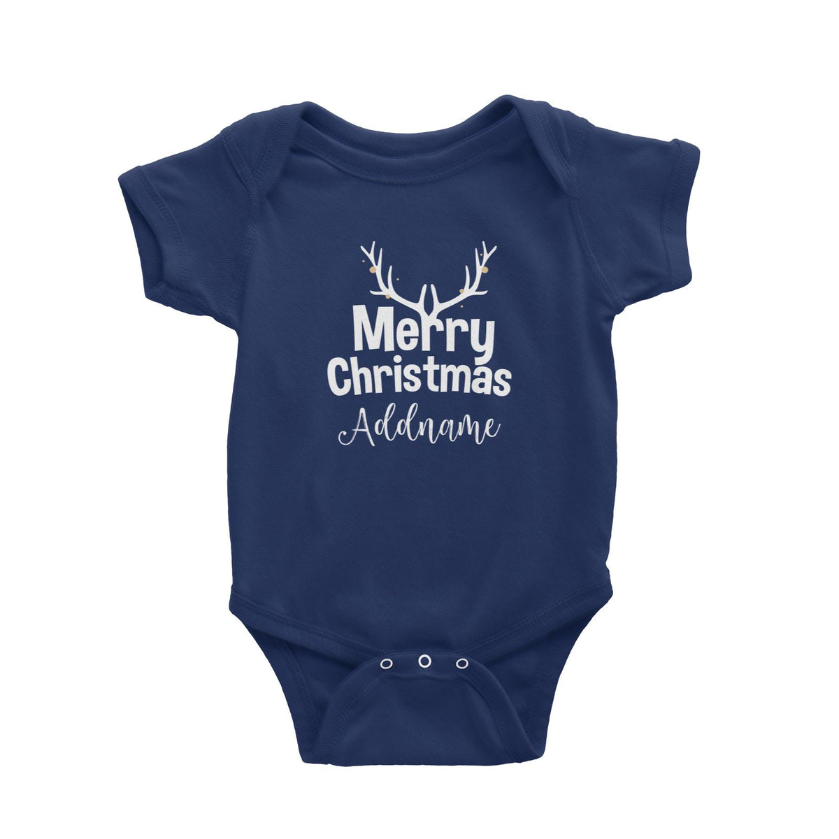 Christmas Series Antler Merry Christmas Baby Romper
