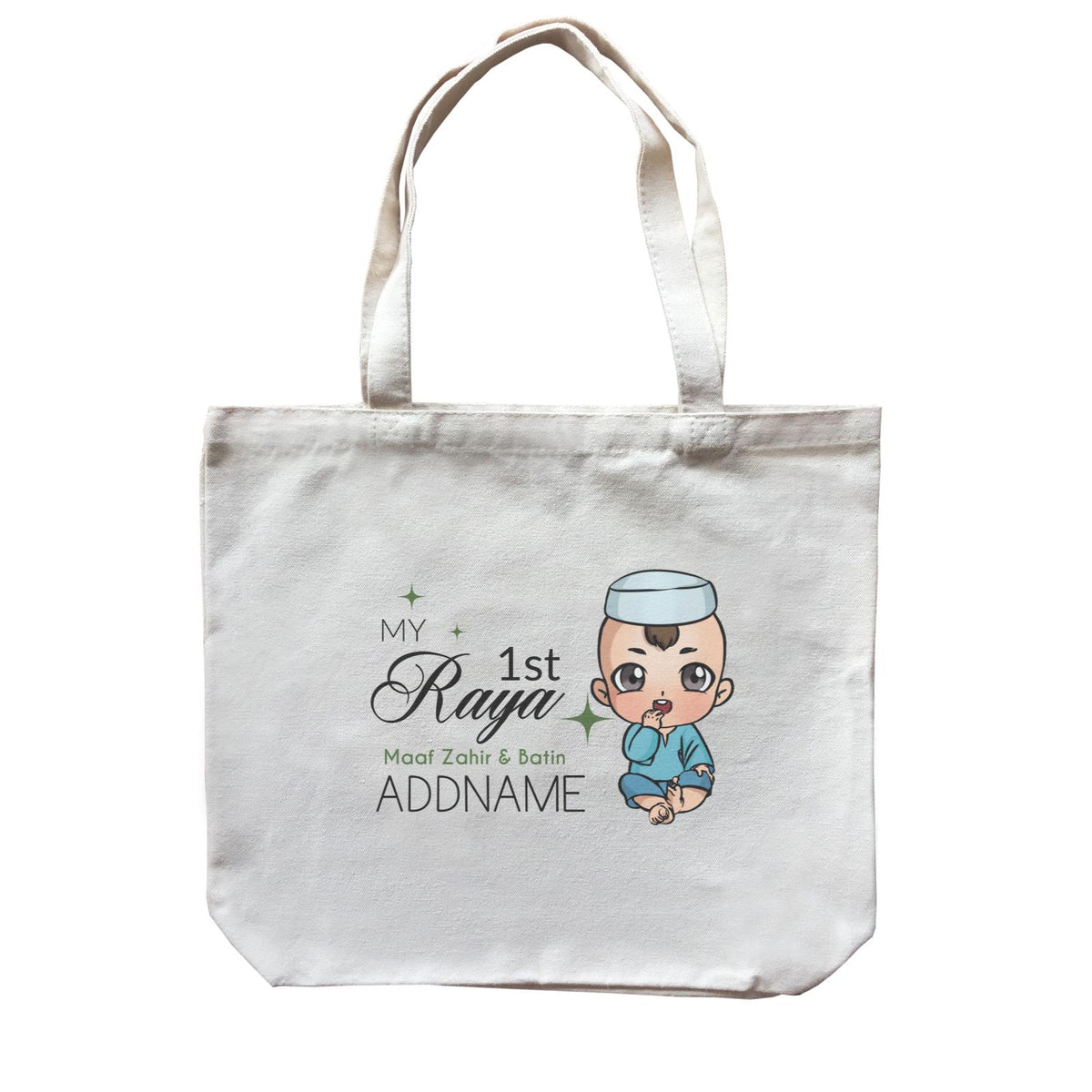 Raya Chibi Baby Baby Boy My 1st Raya Maaf Zahir &amp; Batin Addname Accessories Canvas Bag