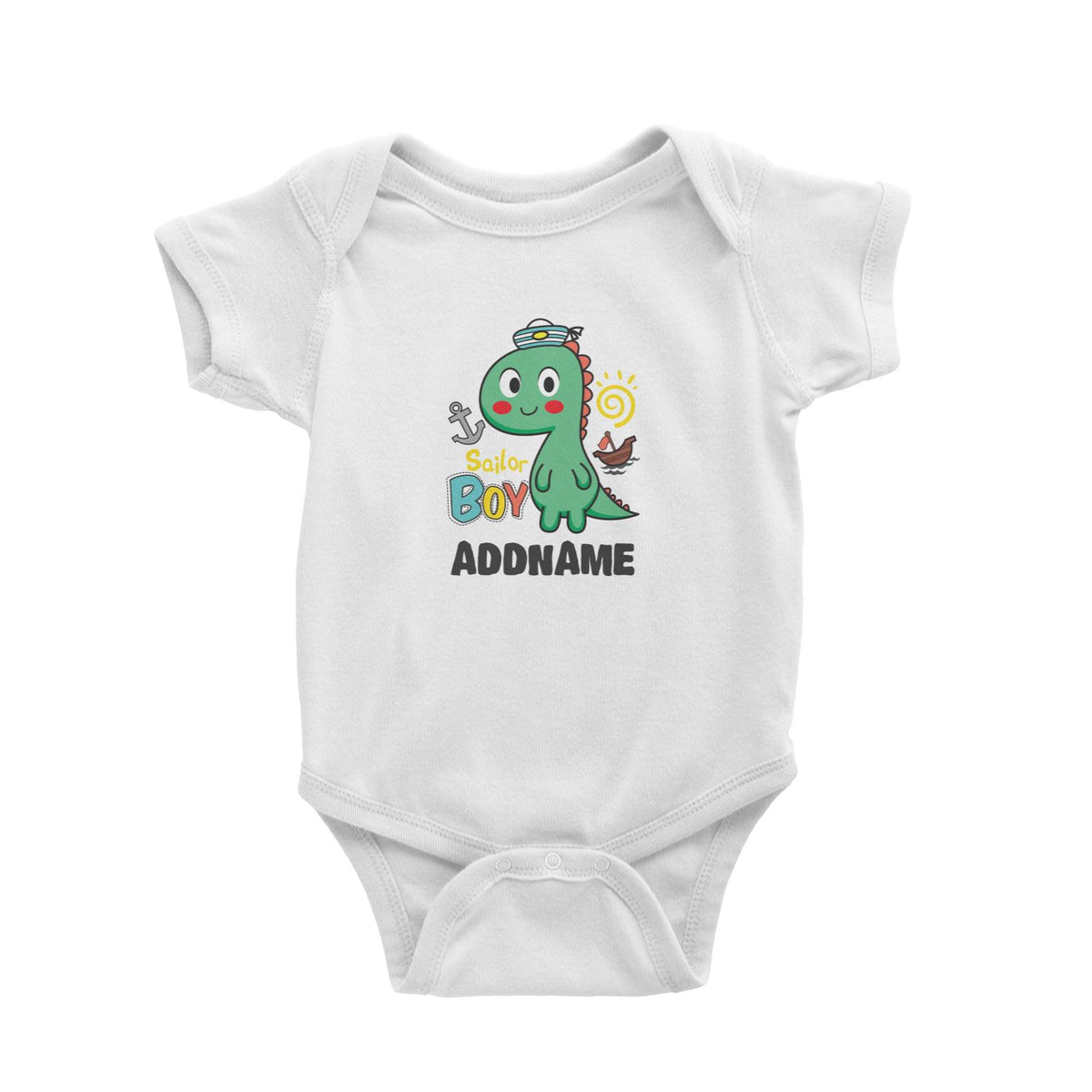 Super Cute Dinosaur Sailor Boy Baby Romper