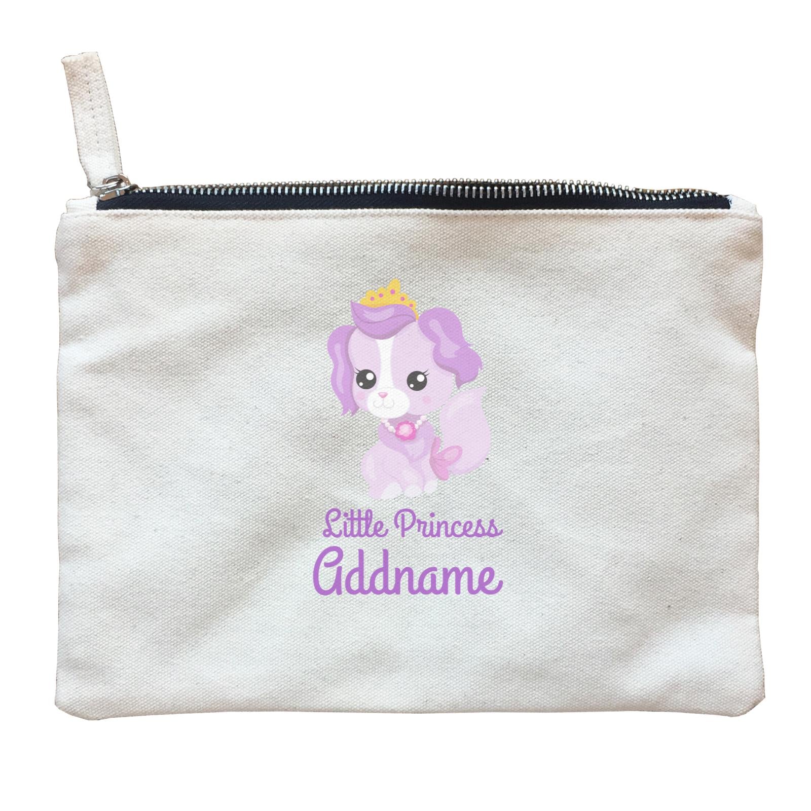 Little Princess Pets Purple Dog with Crown Addname Zipper Pouch