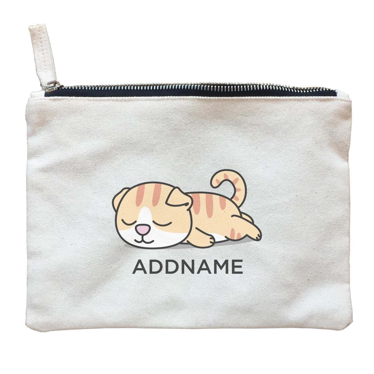 Lazy Cat Addname Zipper Pouch