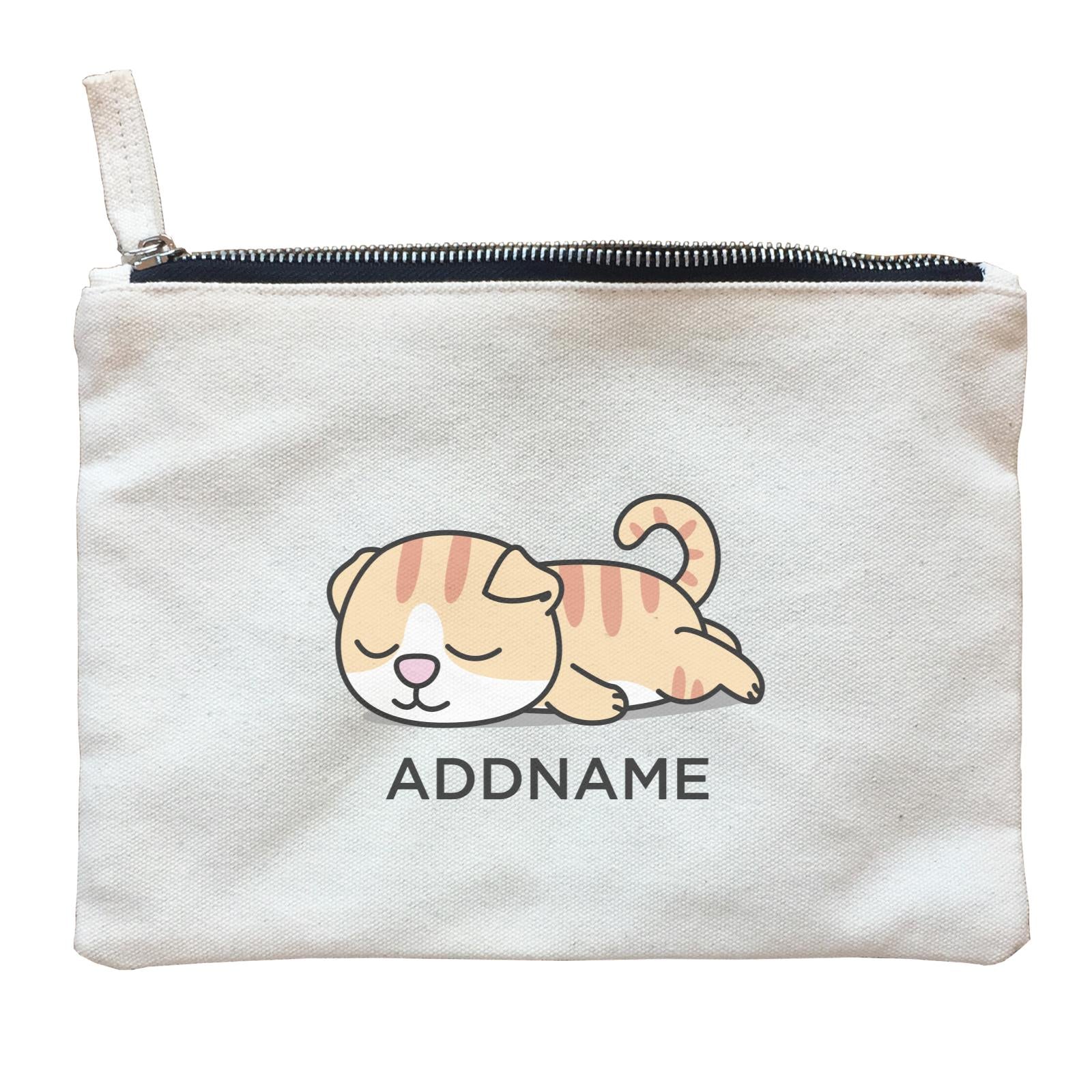 Lazy Cat Addname Zipper Pouch