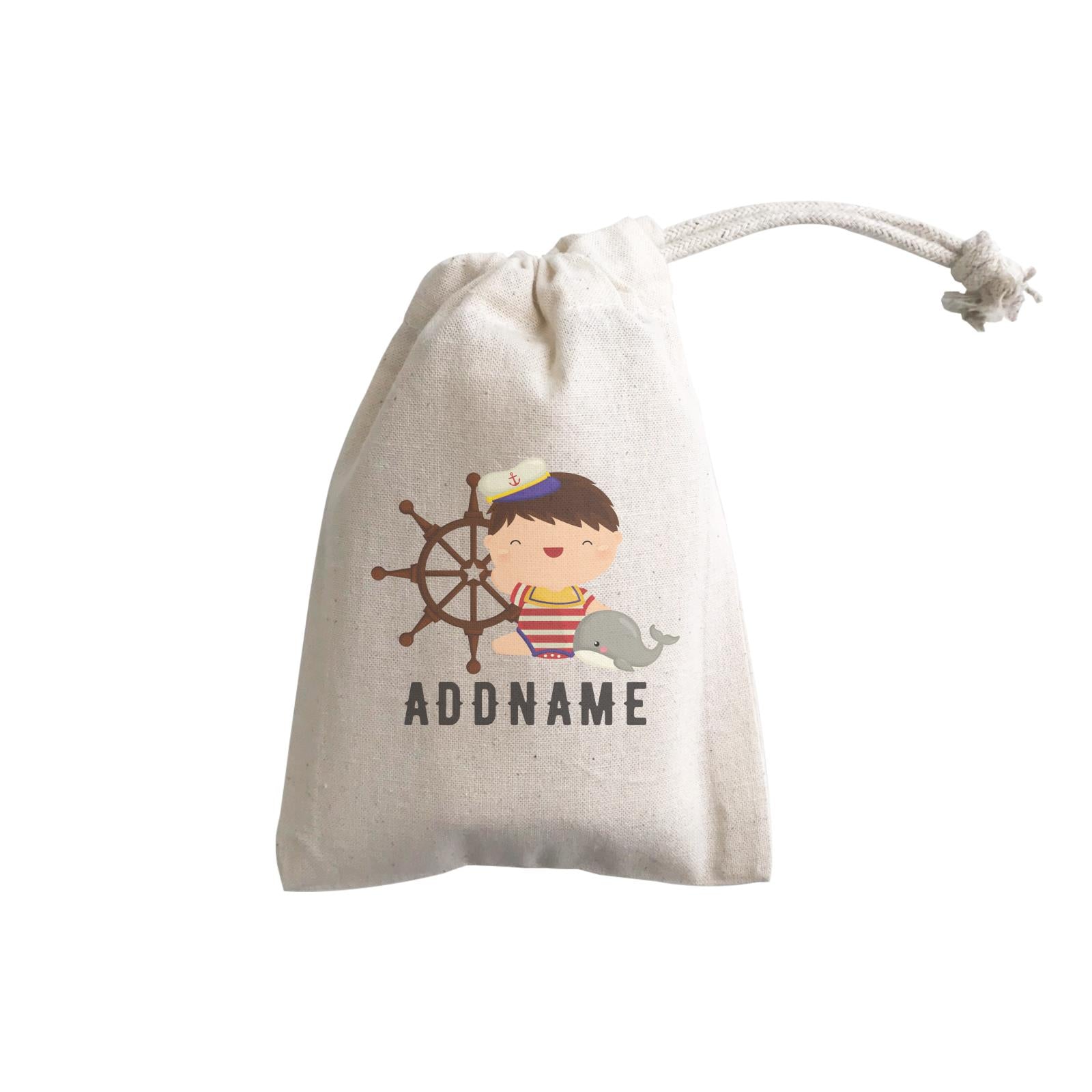 Birthday Sailor Baby Boy Ship With Wheel Addname GP Gift Pouch