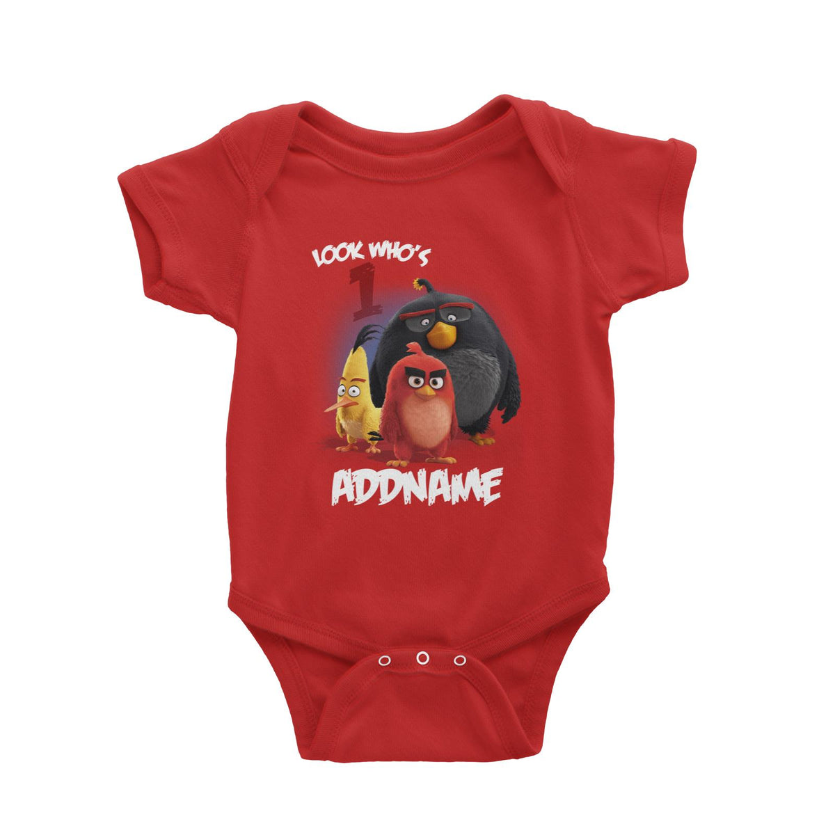 Angry Bird Birthday Theme Personalizable with Name and Number Baby Romper