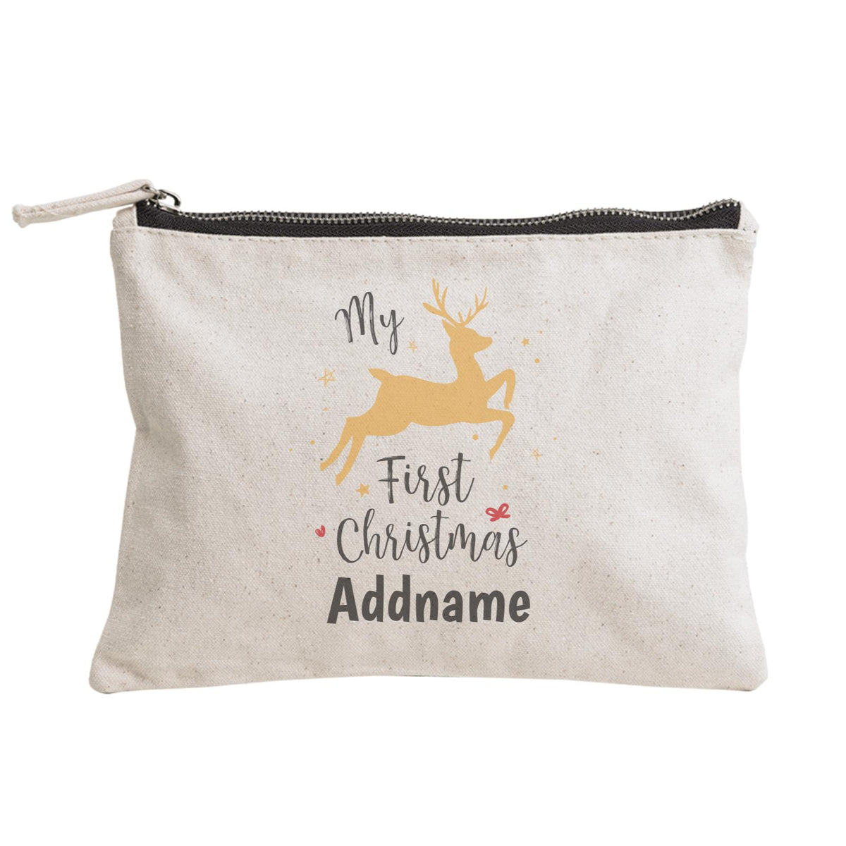 Christmas Series My First Christmas Leaping Deer Zipper Pouch