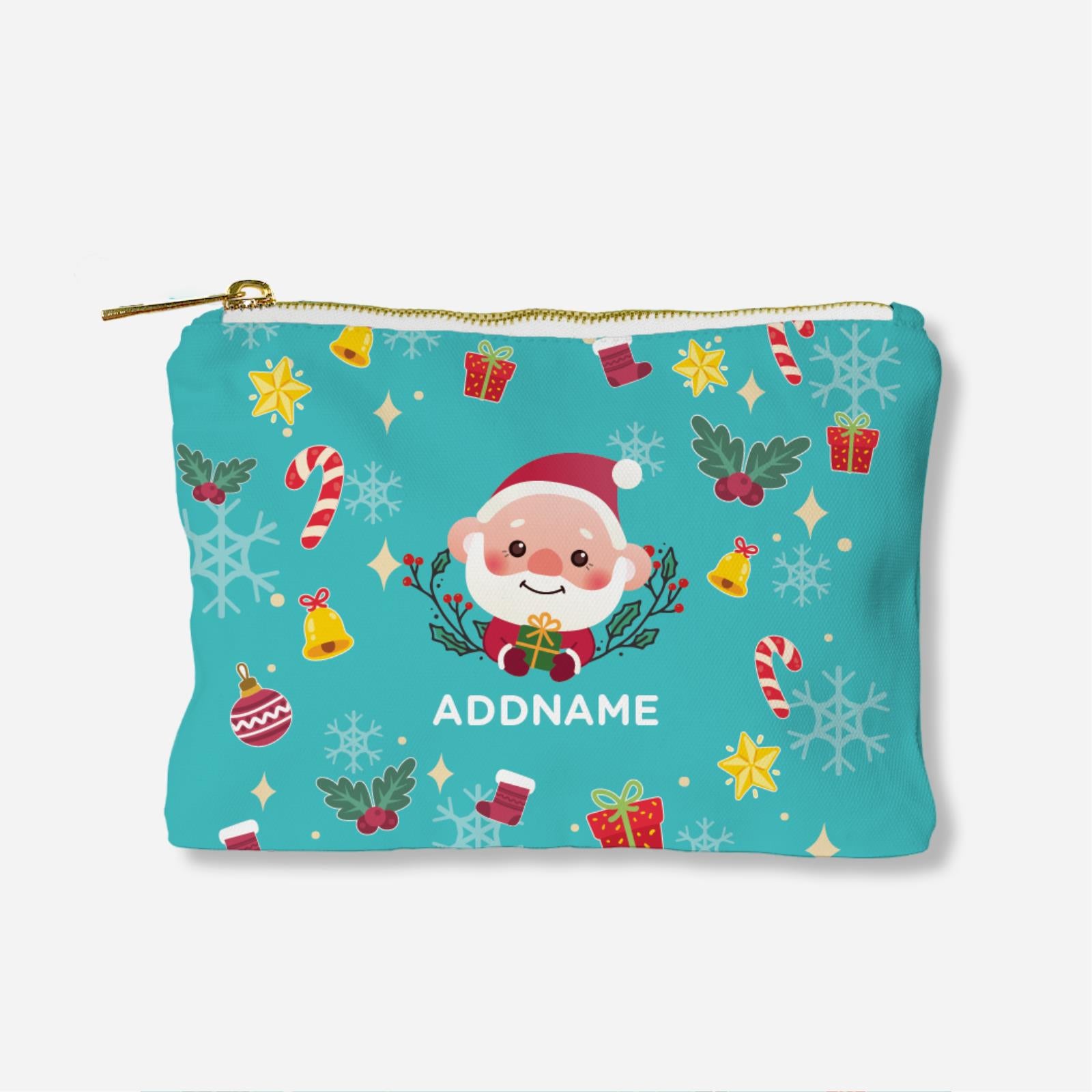 Christmas Cute Animal Series Full Print Zipper Pouch - Santa