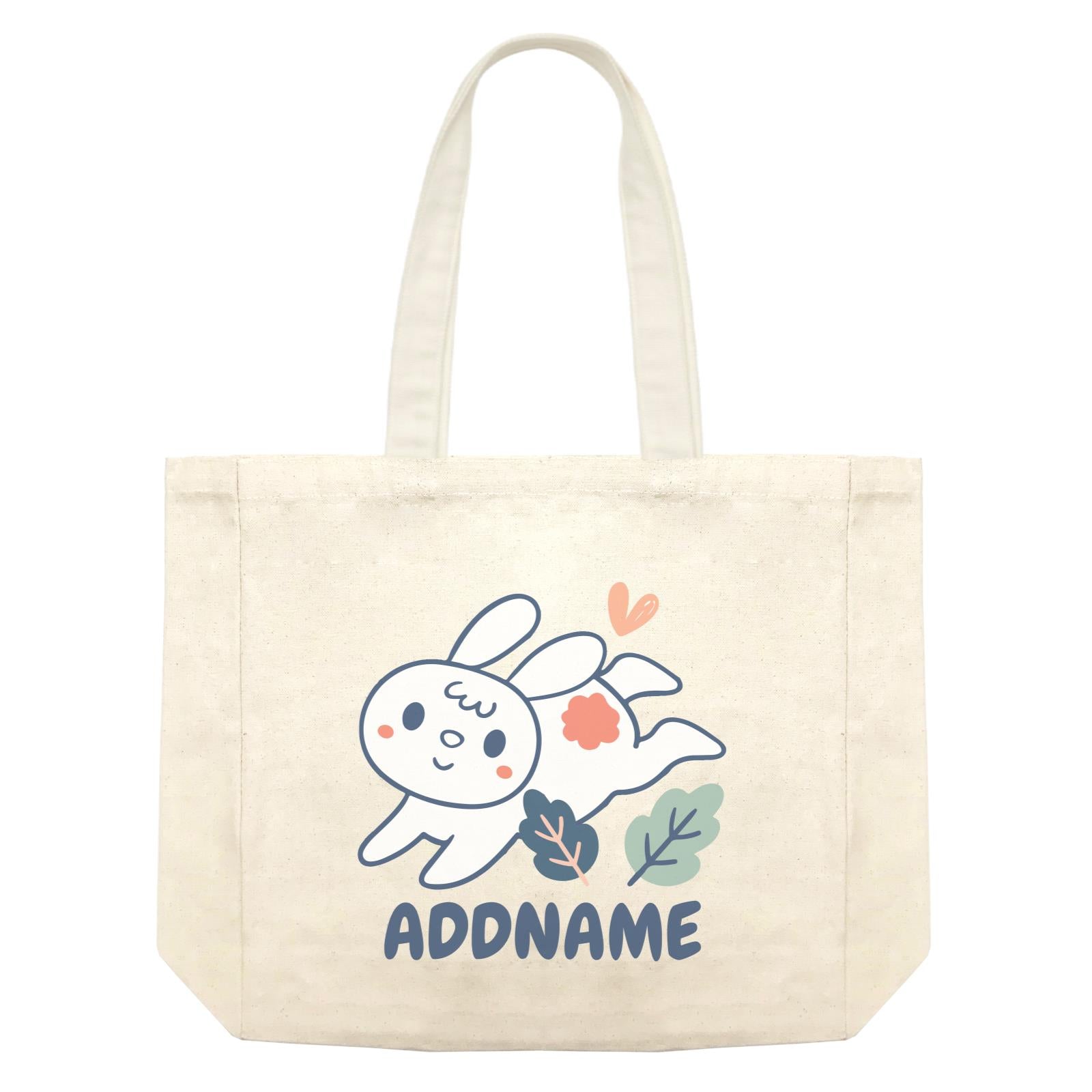 Super Cute Rabbit Running In Field Shopping Bag