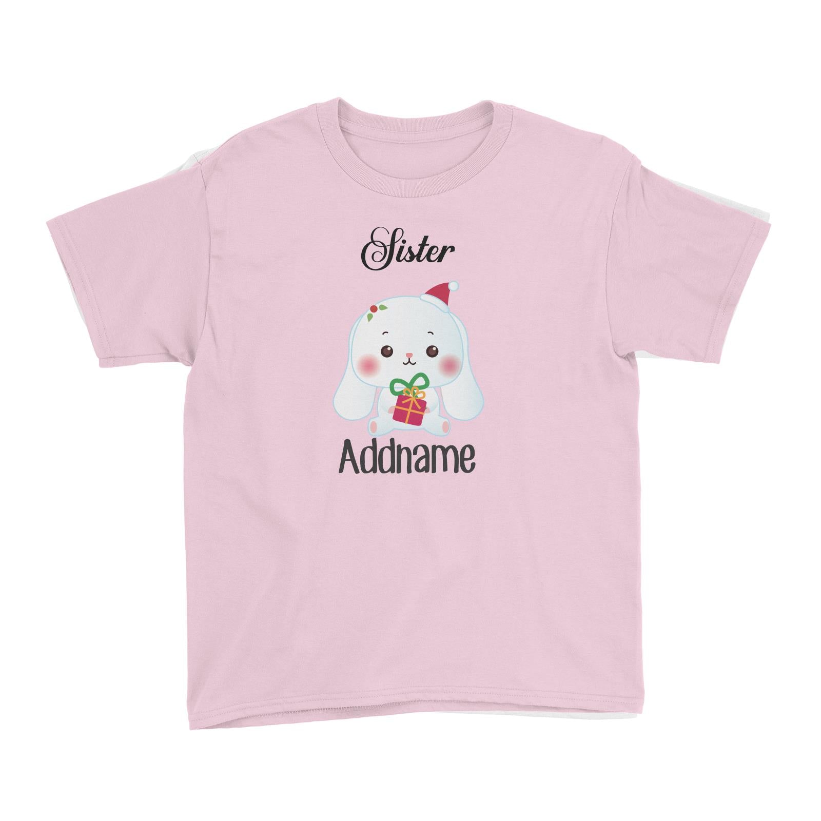 Christmas Cute Animal Series Sister Rabbit Kid's T-Shirt