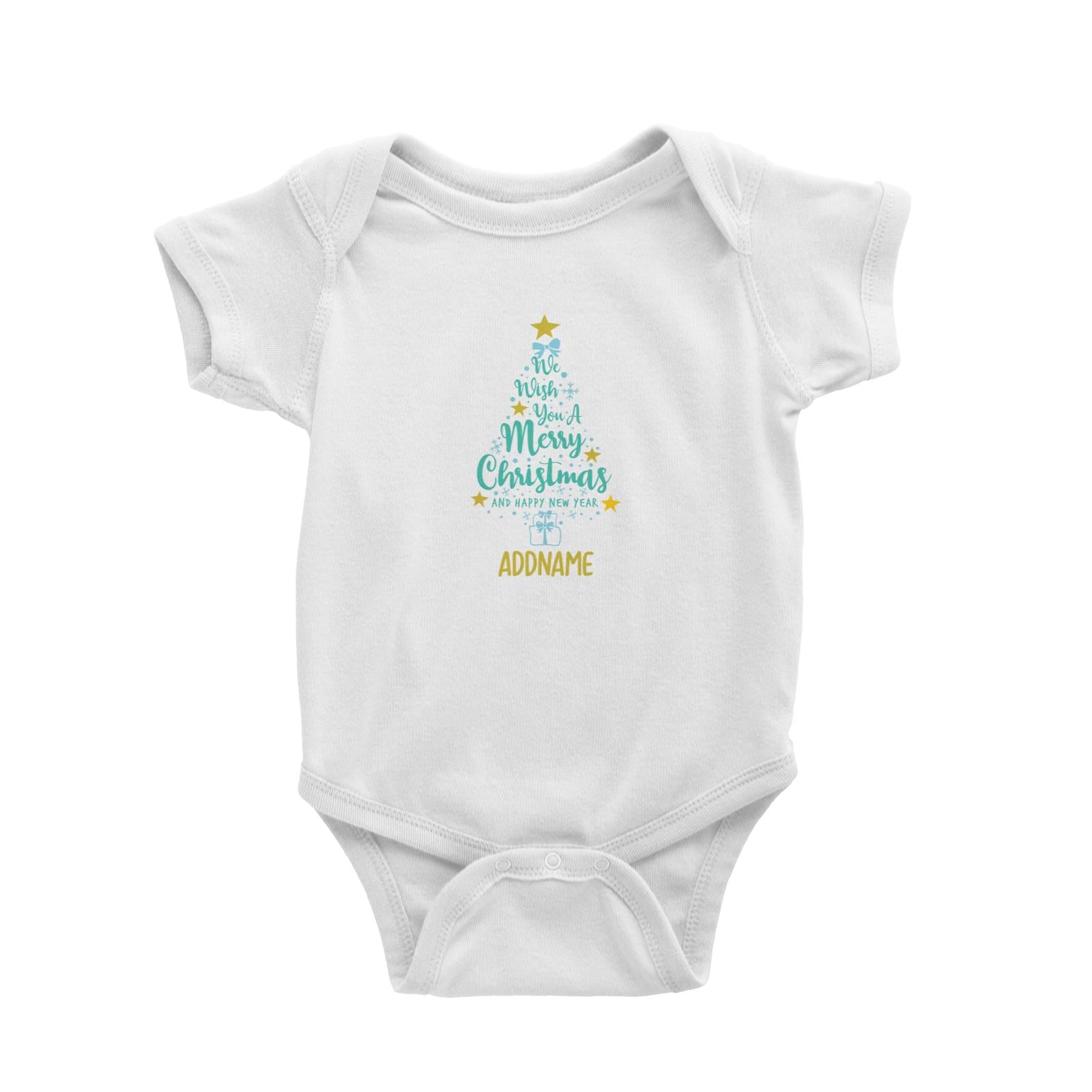 Xmas We Wish You A Merry Christmas and A Happy New Year Baby Romper