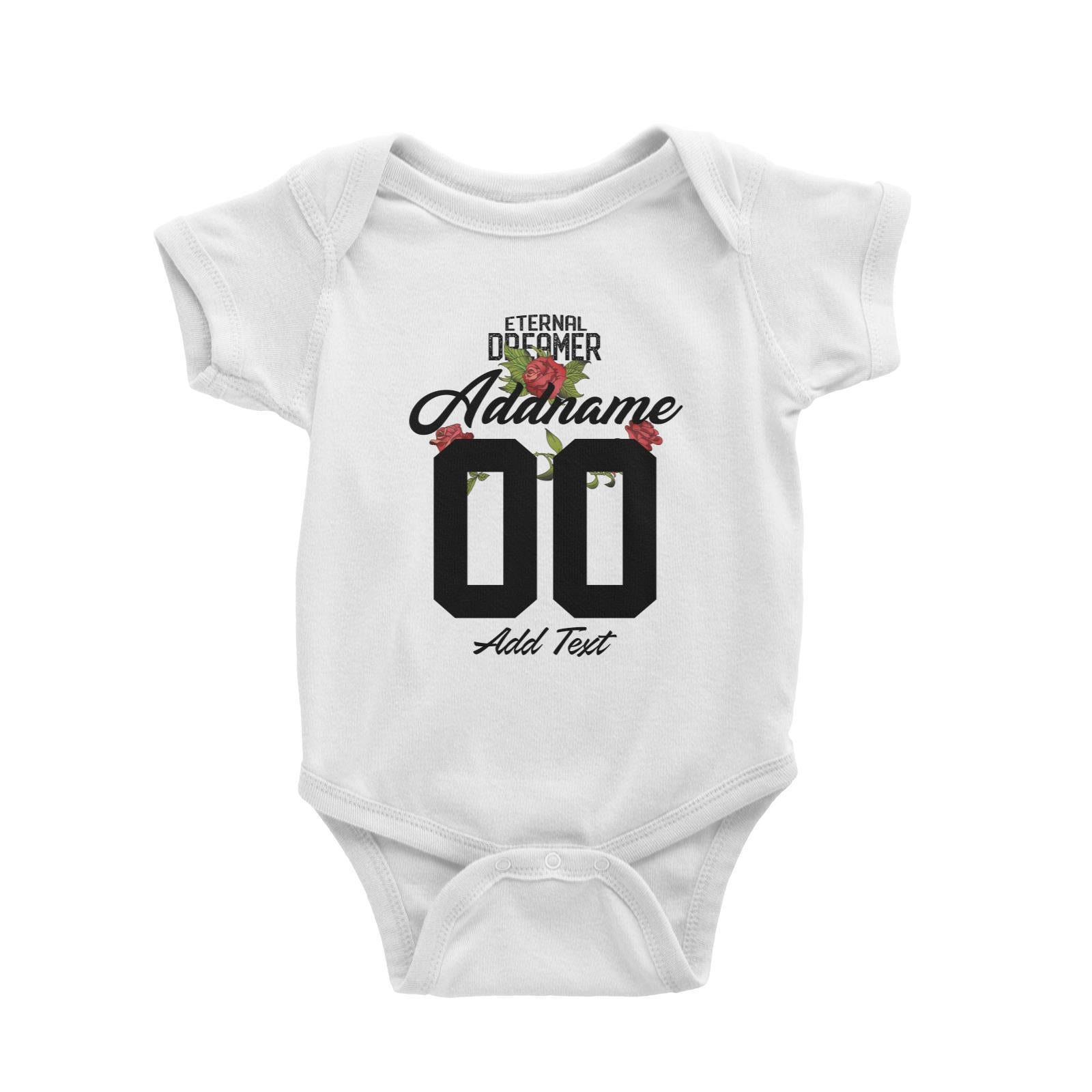 Eternal Dreamer with Roses Personalizable with Name Number and Text Baby Romper