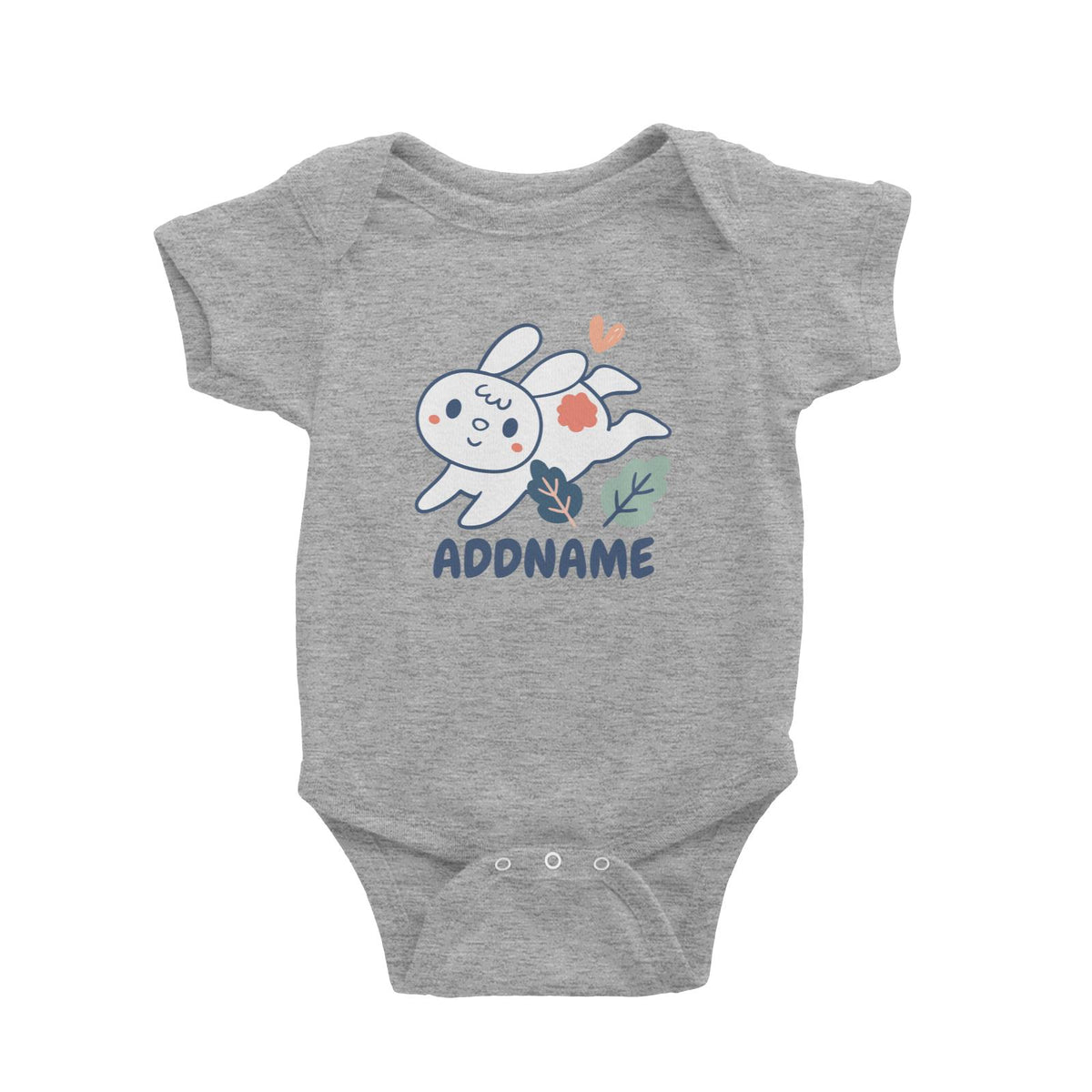 Super Cute Rabbit Running In Field Baby Romper