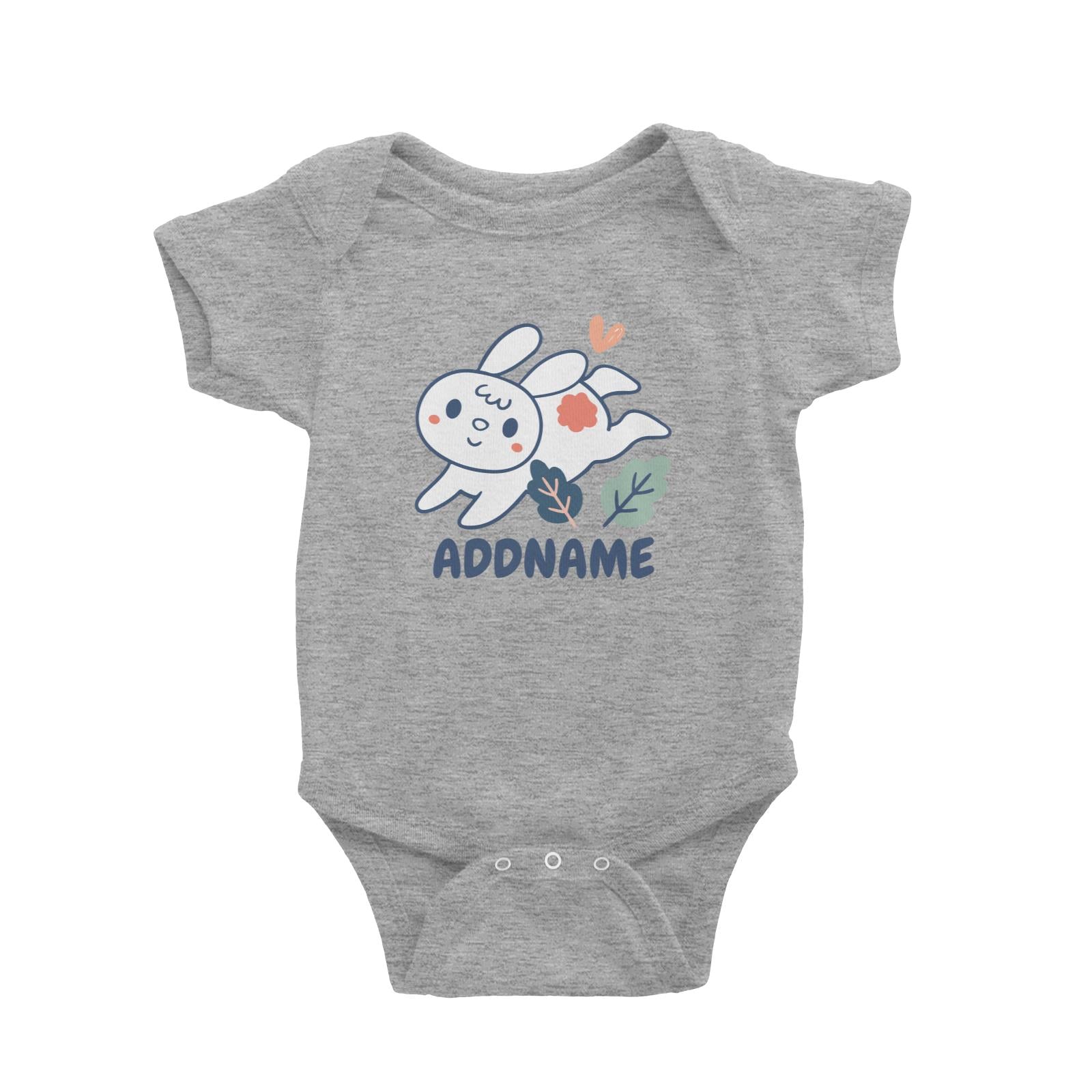 Super Cute Rabbit Running In Field Baby Romper