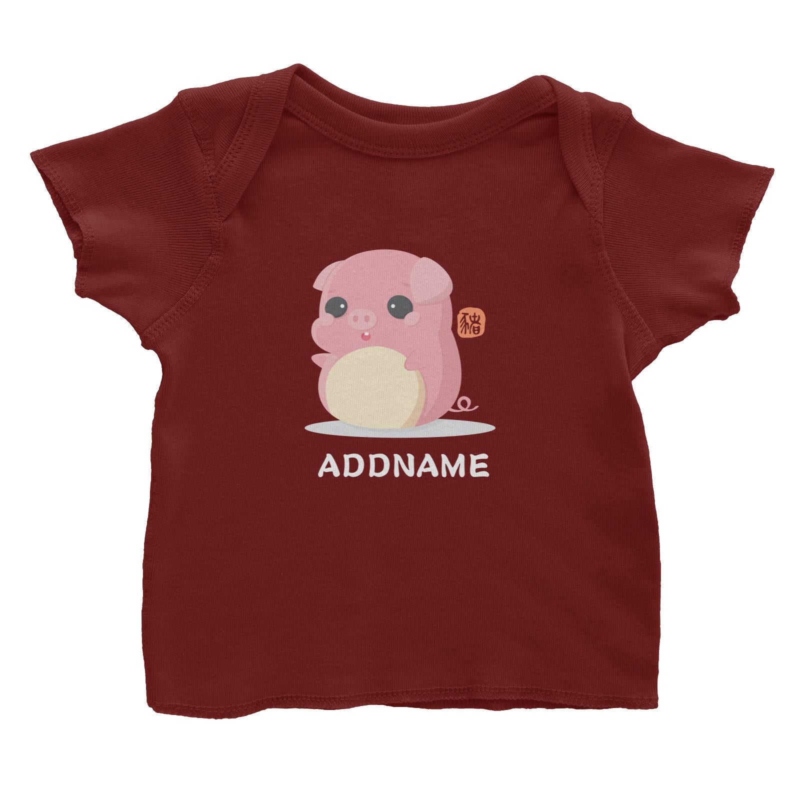 Chinese New Year Cute Twelve Zodiac Animals Pig Addname Baby T-Shirt