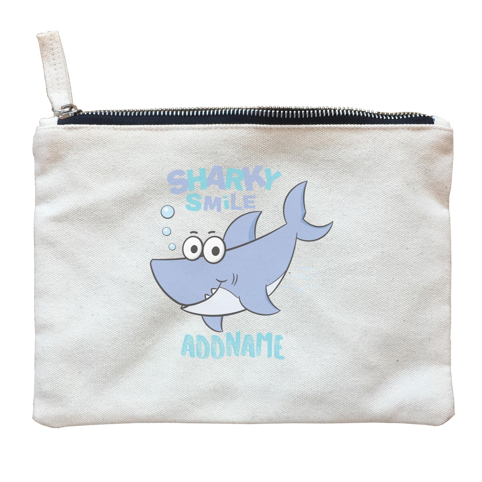 Cool Cute Sea Animals Sharky Smile Addname Zipper Pouch