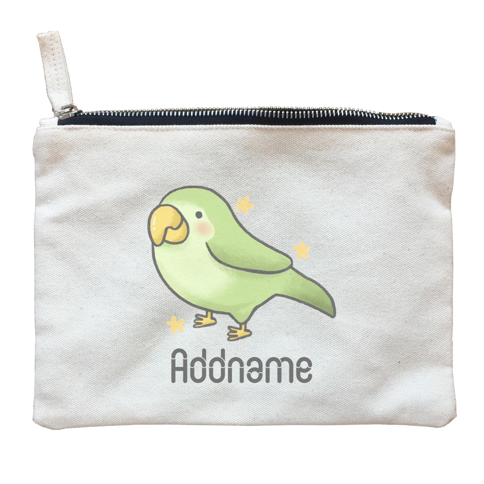 Cute Hand Drawn Style Parrot Addname Zipper Pouch