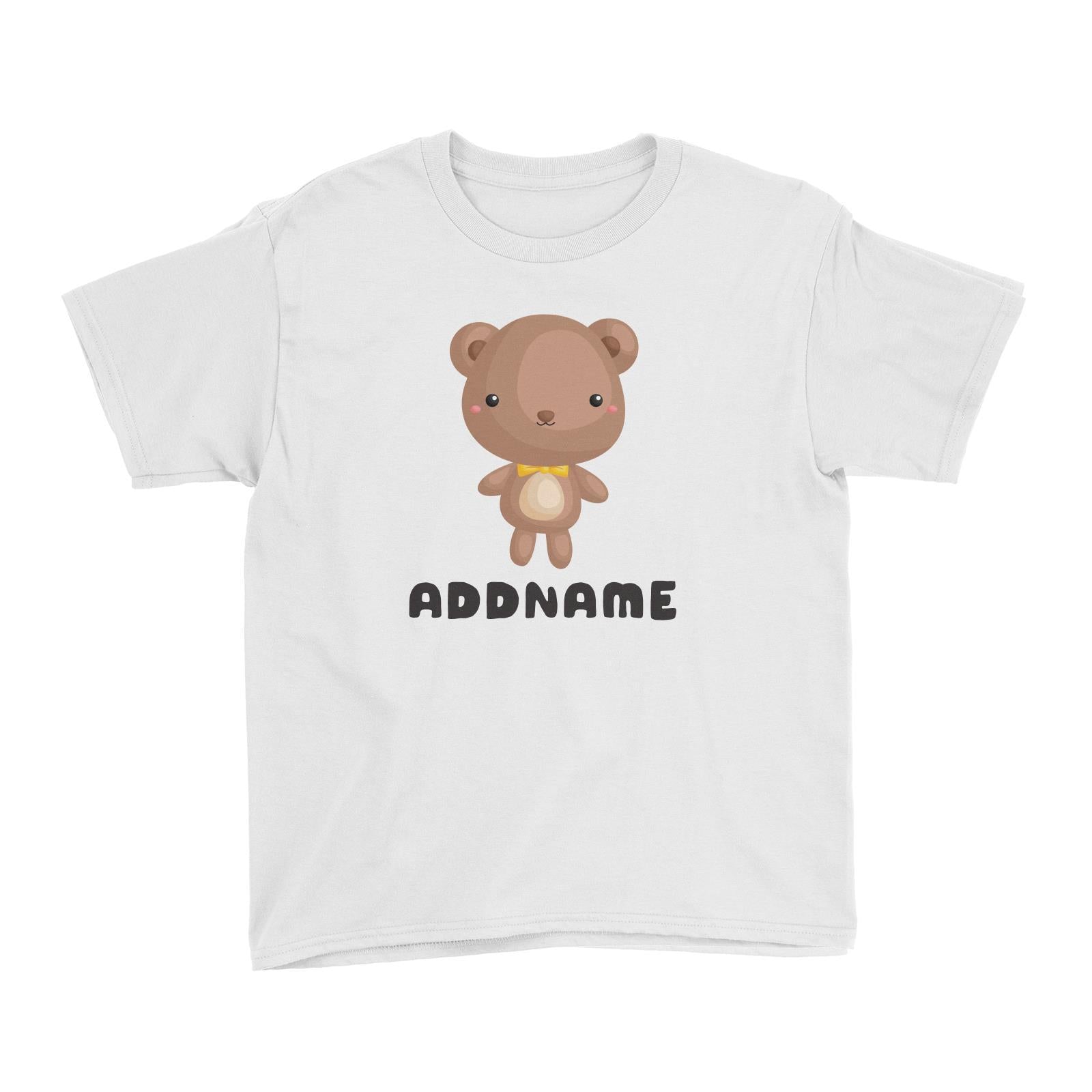 Birthday Friendly Animals Happy Bear Addname Kid's T-Shirt