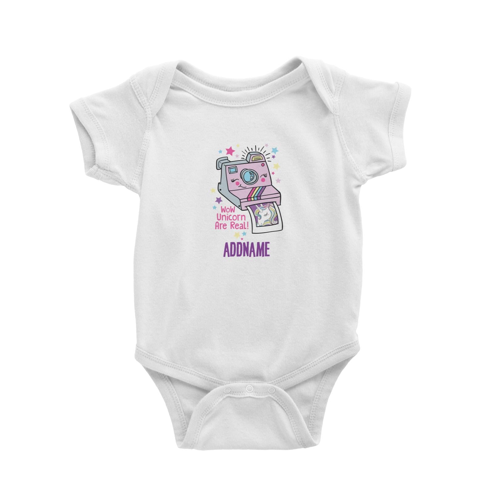 Cool Vibrant Series Wow Unicorn Are Real Photo Addname Baby Romper [SALE]