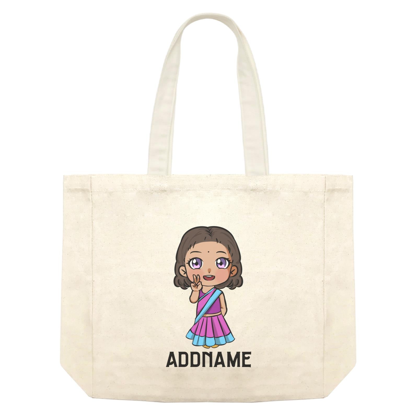 Deepavali Series Chibi Little Girl Front Addname Shopping Bag