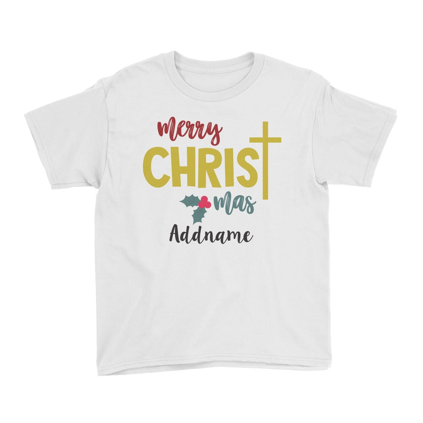 Xmas Merry Christmas with Cross Kid's T-Shirt