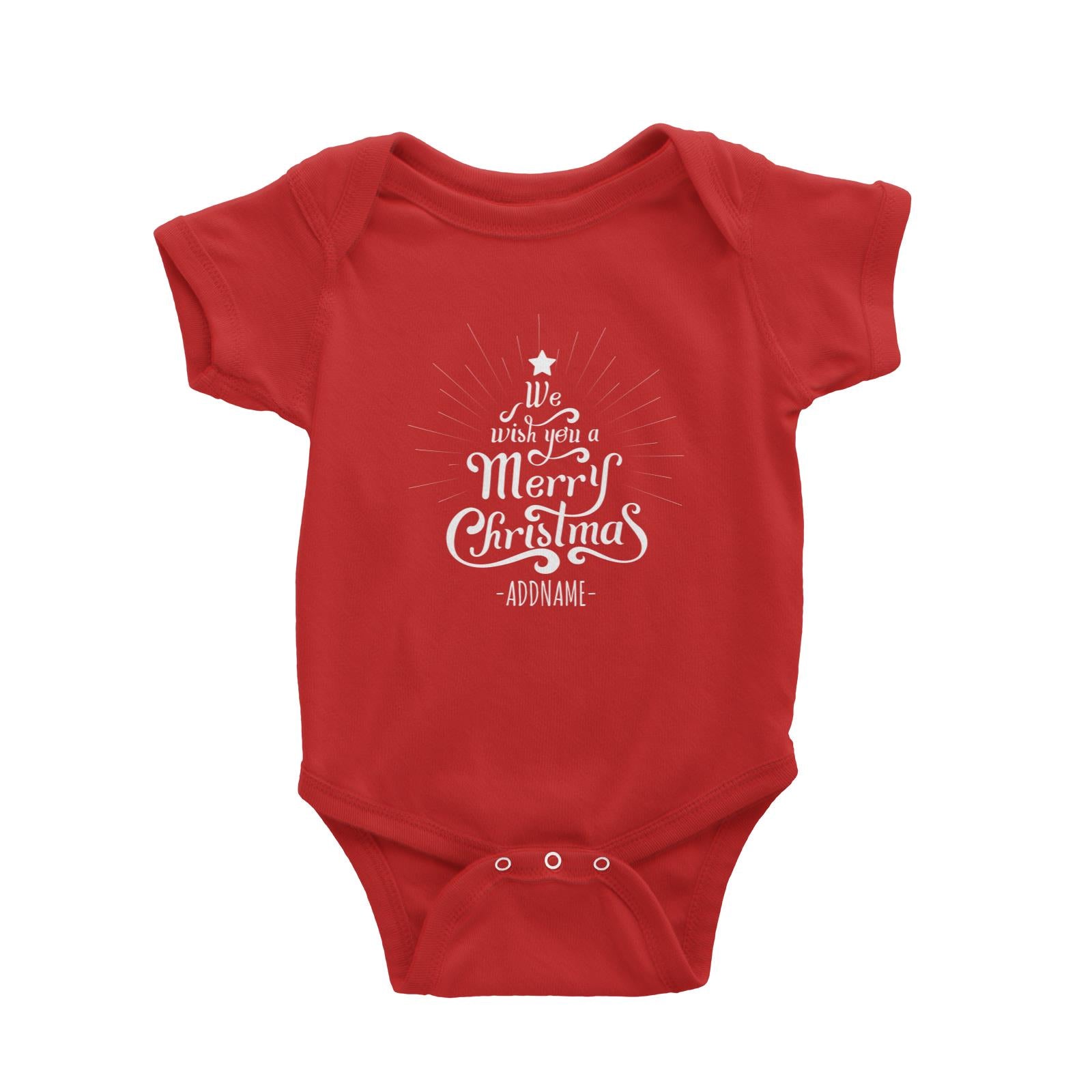 We Wish You A Merry Christmas Greeting Addname Baby Romper  Personalizable Designs Lettering Matching Family