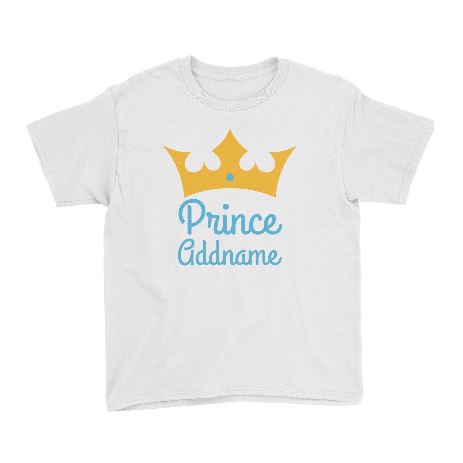 Blue Prince Addname with Crown Kid's T-Shirt