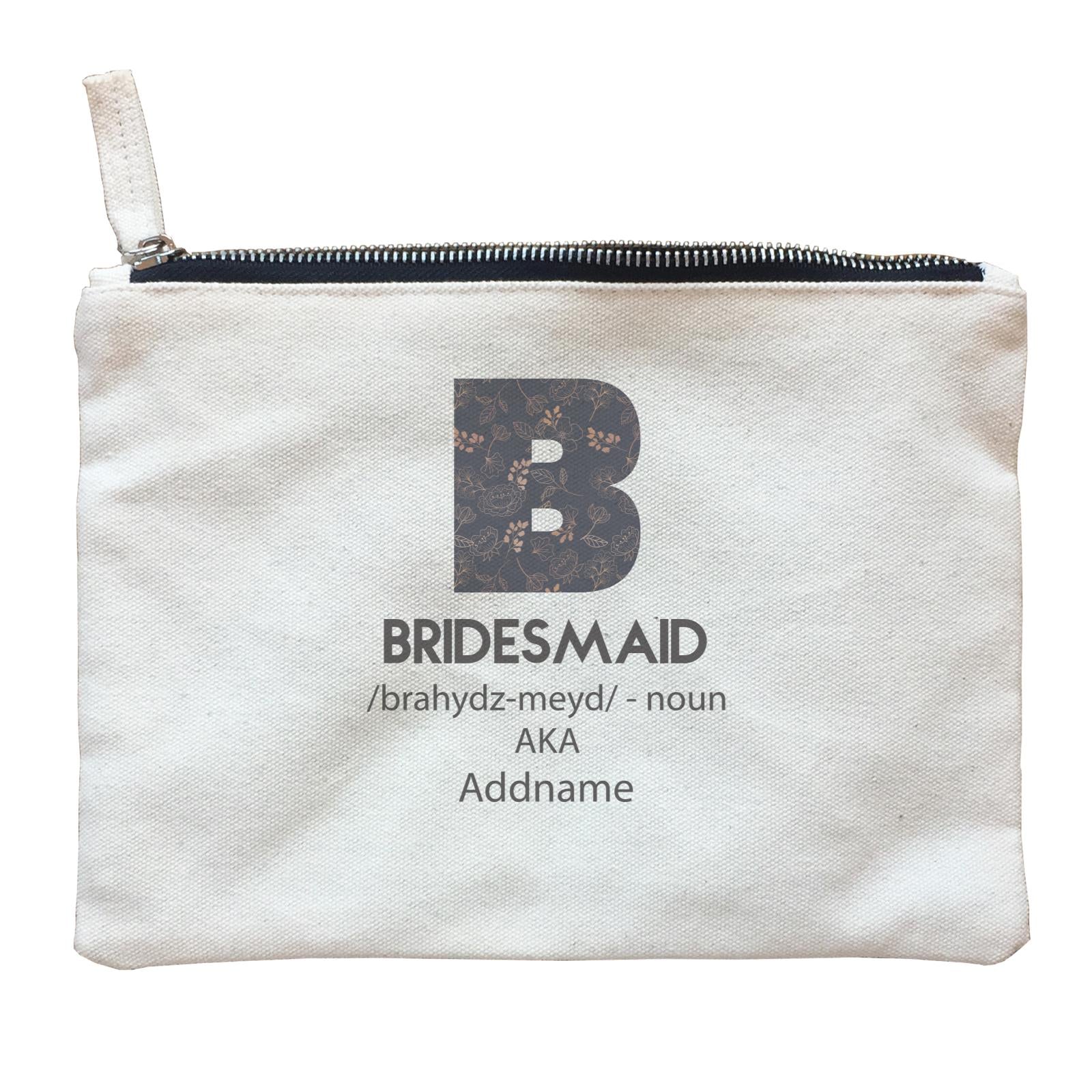 Wedding Troop Western B Floral Pattern Bridesmaid Addname Zipper Pouch