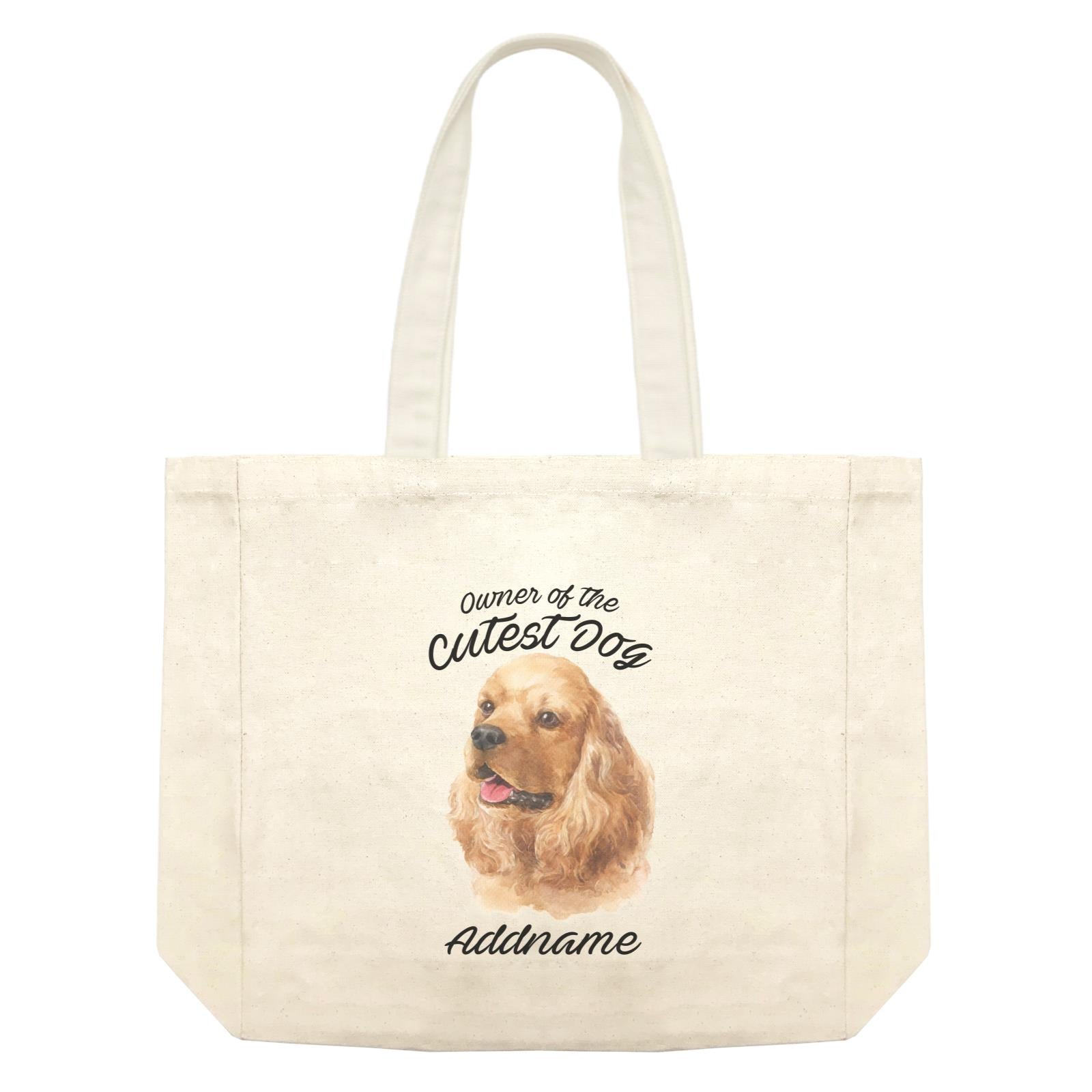 Watercolor Dog Owner Of The Cutest Dog Cocker Spaniel Addname Shopping Bag