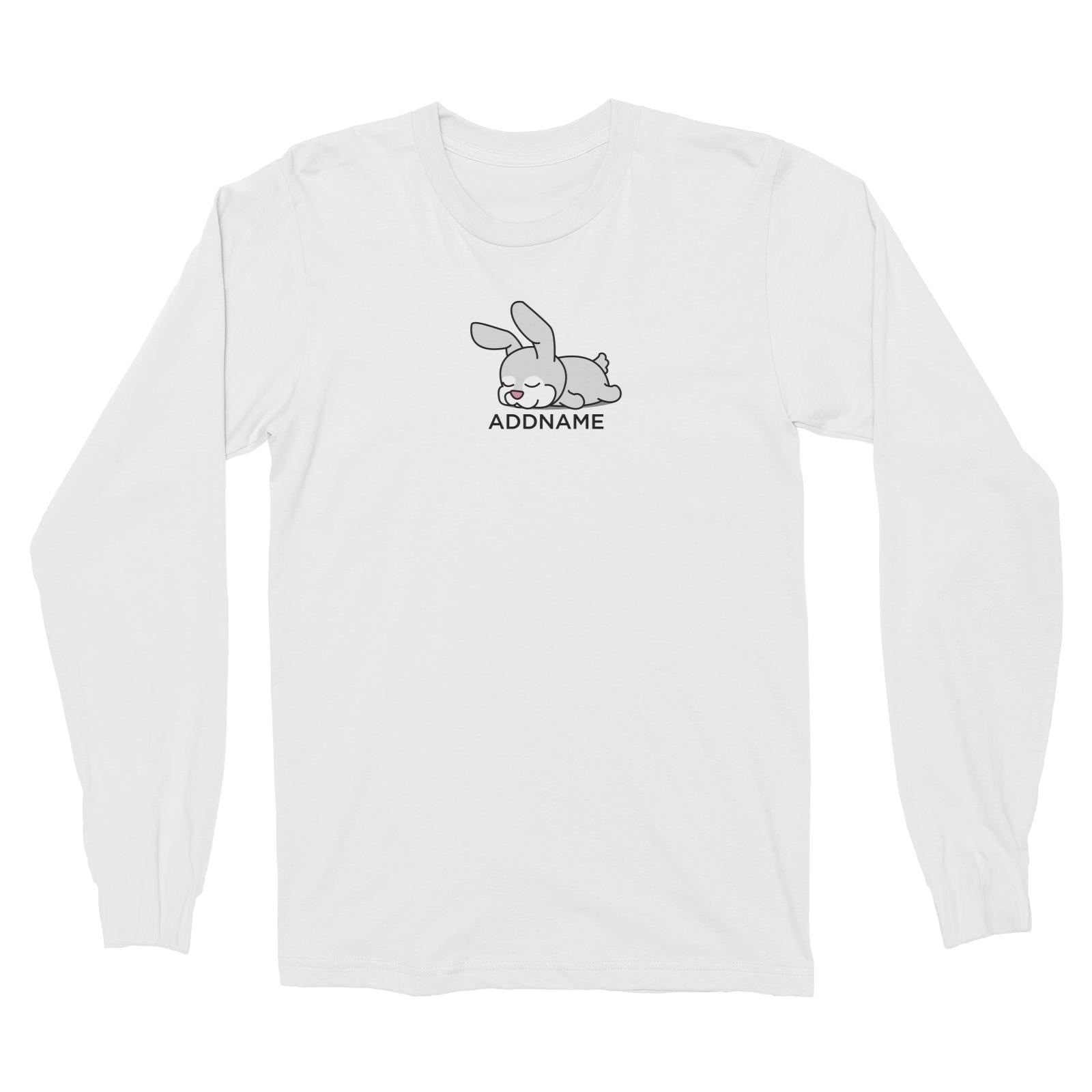 Lazy Bunny Addname Long Sleeve Unisex T-Shirt  (FLASH DEAL)