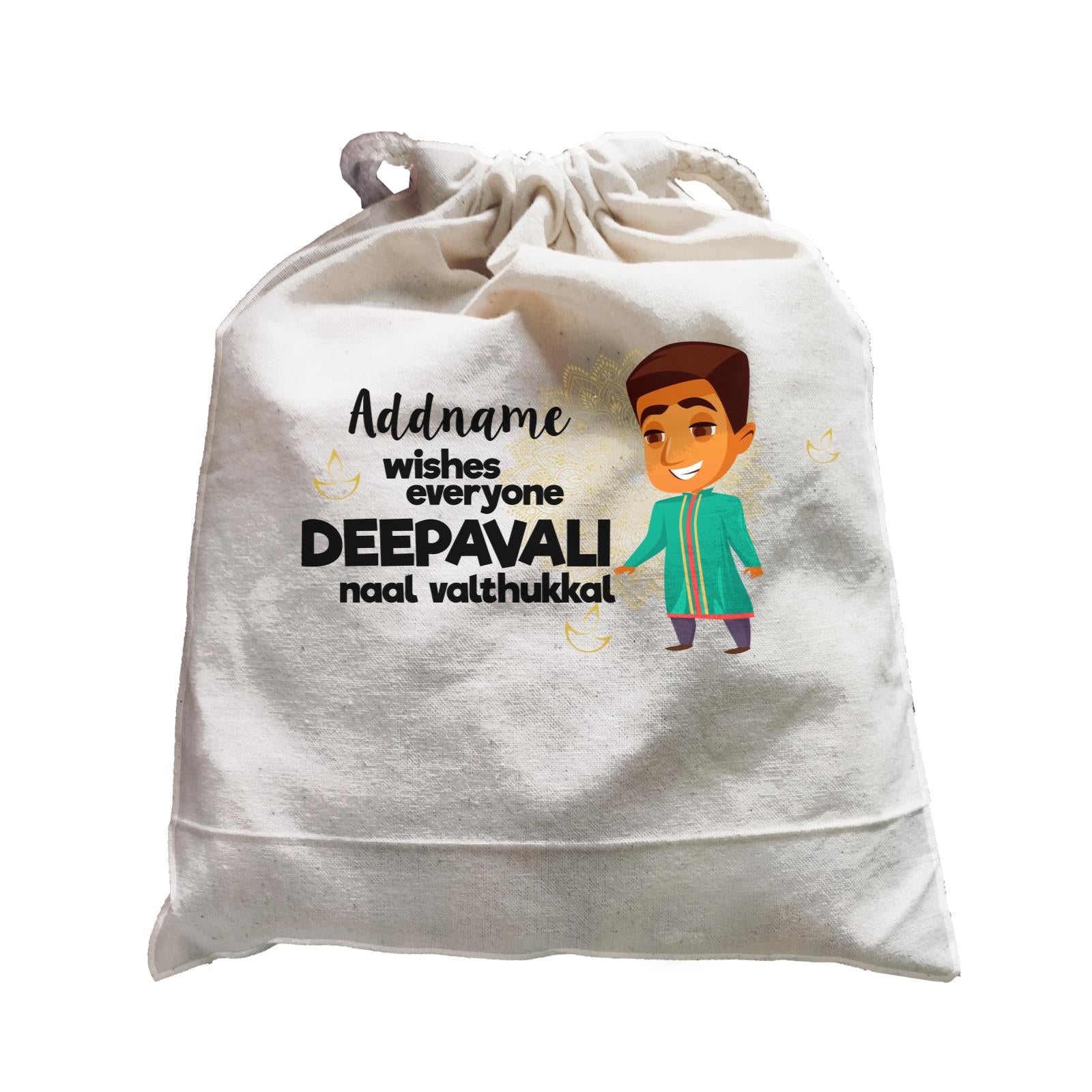 Cute Man Wishes Everyone Deepavali Addname Satchel