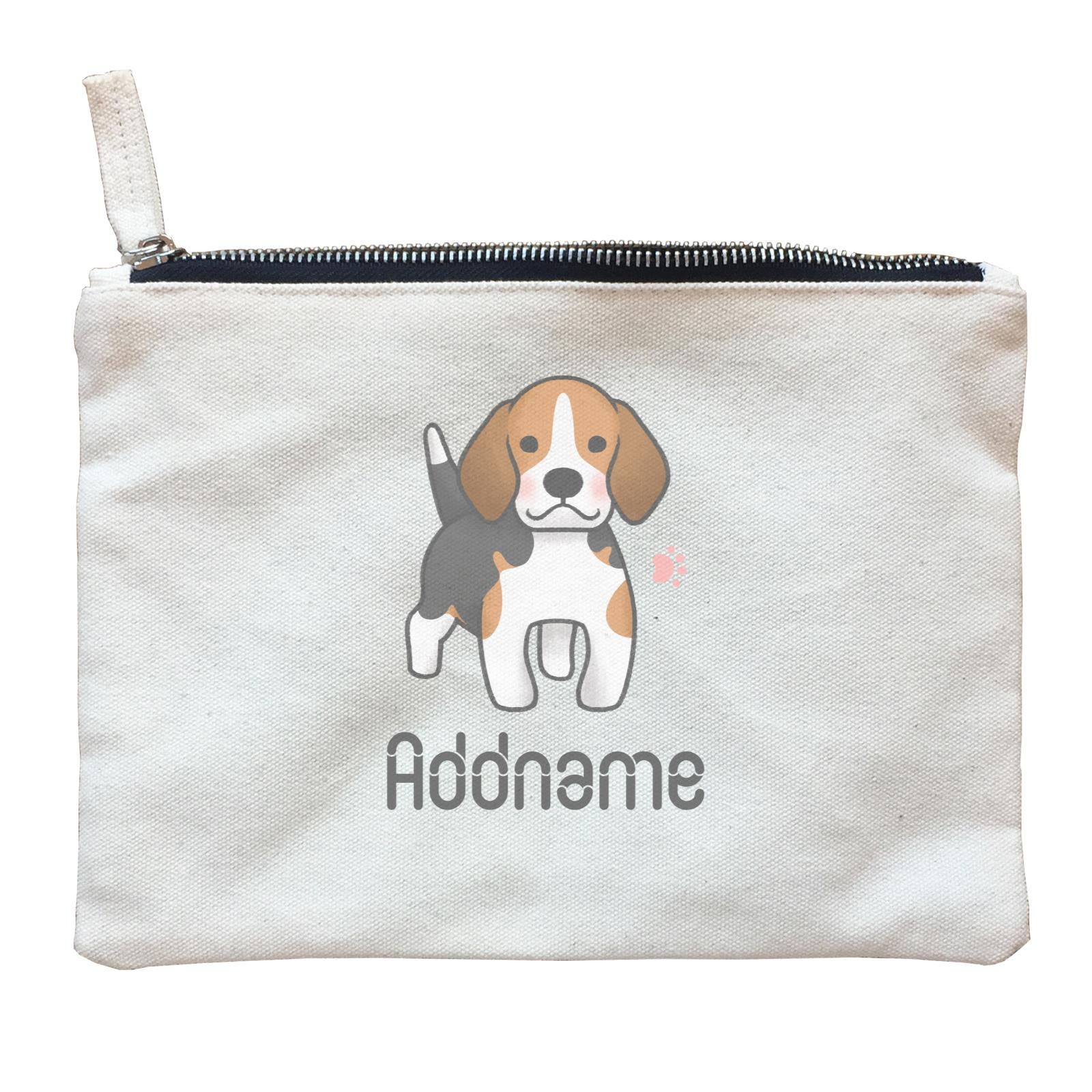 Cute Hand Drawn Style Beagle Addname Zipper Pouch