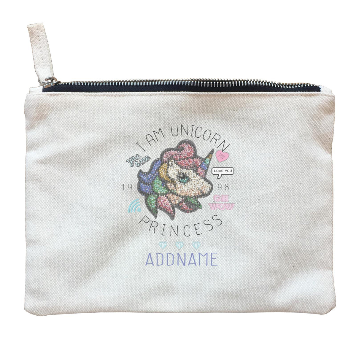 Girl Power Quotes I Am Unicorn Princess Sparkle Unicorn Cute Elements With Addnames Zipper Pouch