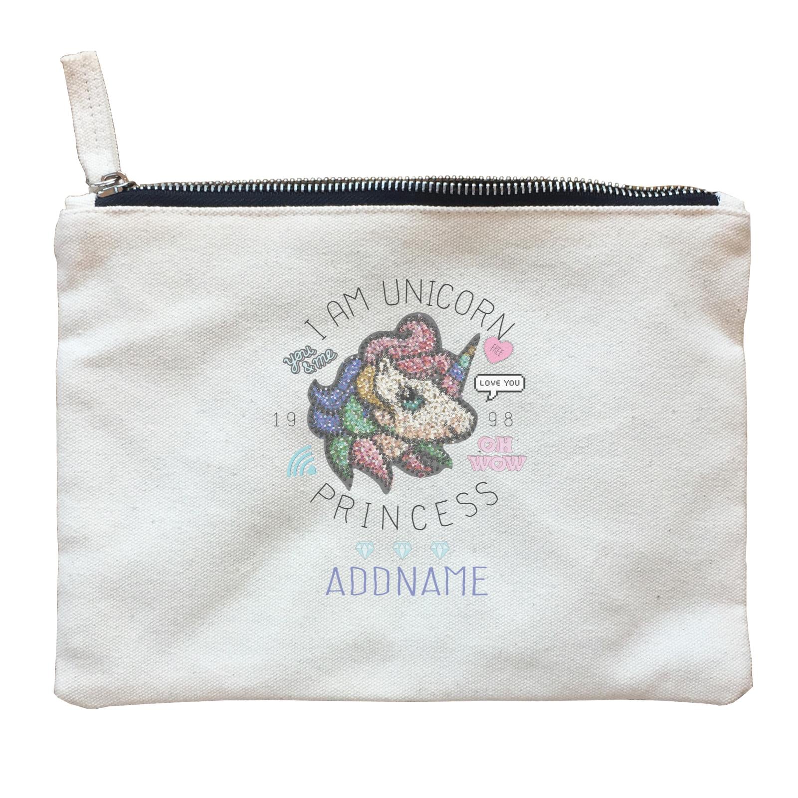 Girl Power Quotes I Am Unicorn Princess Sparkle Unicorn Cute Elements With Addnames Zipper Pouch