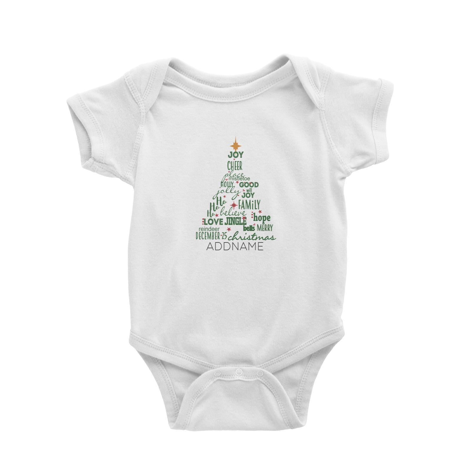 Xmas Christmas Tree with Blessings Words Baby Romper