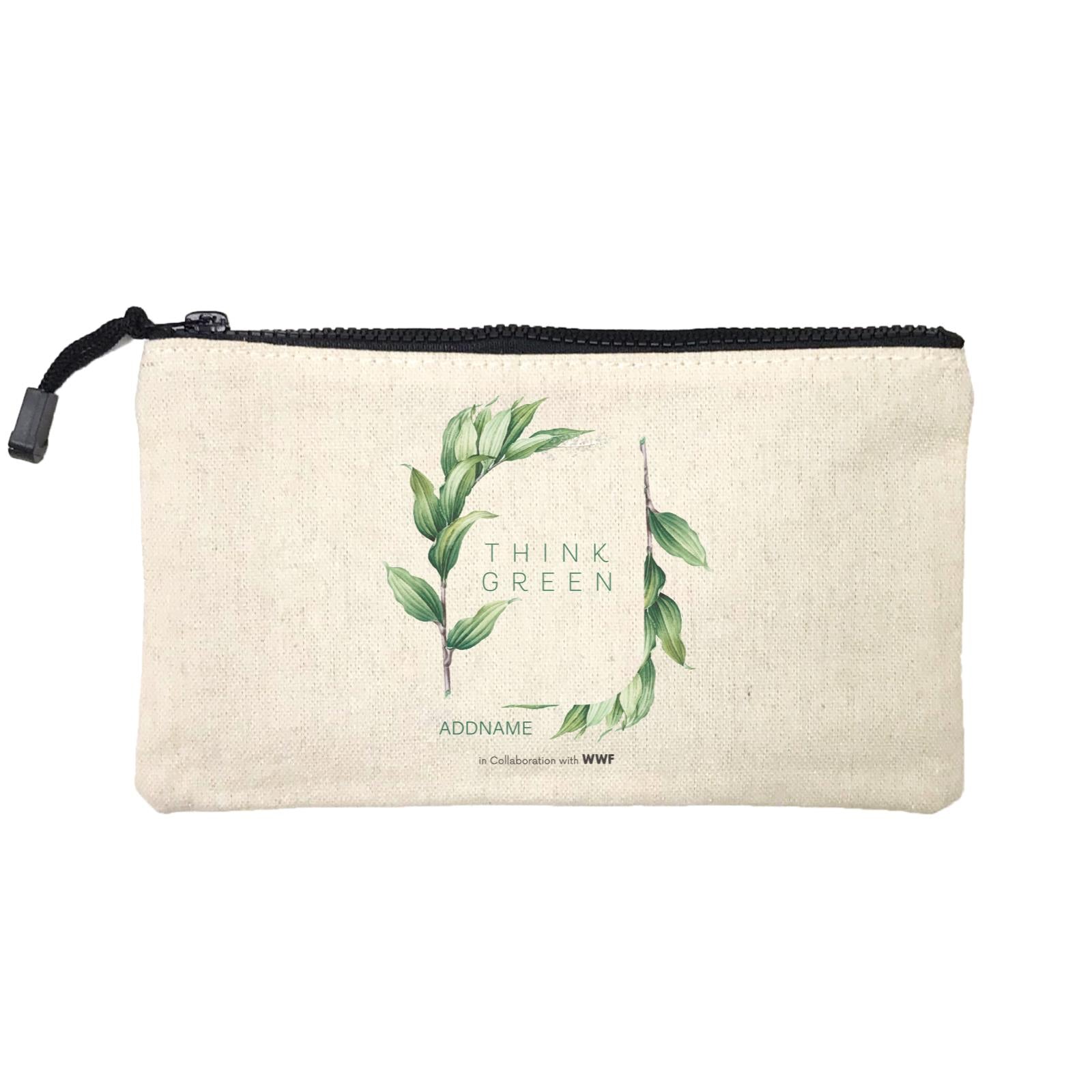 Think Green Watercolour Branches Addname Mini Accessories Stationery Pouch