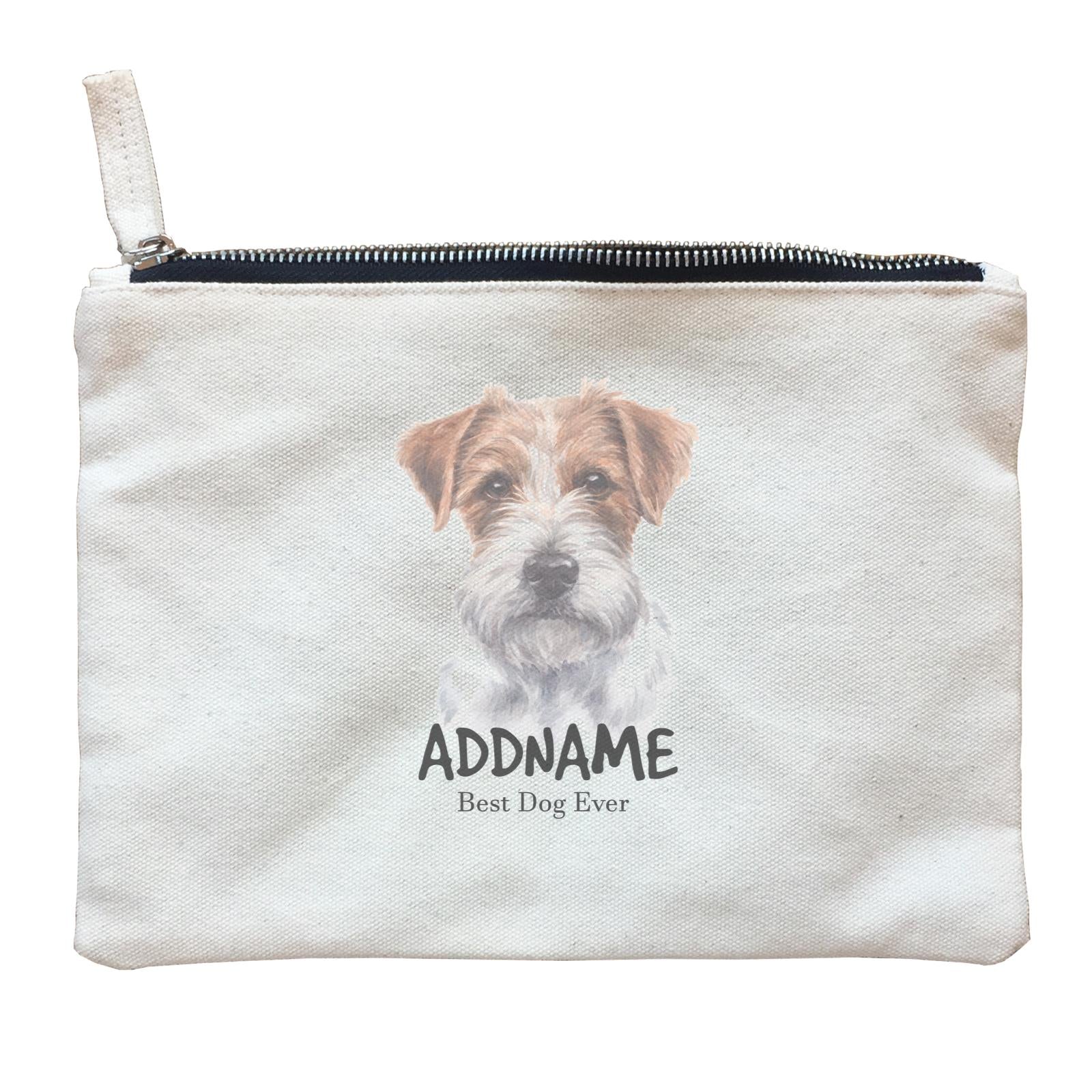 Watercolor Dog Jack Russell Hairy Best Dog Ever Addname Zipper Pouch