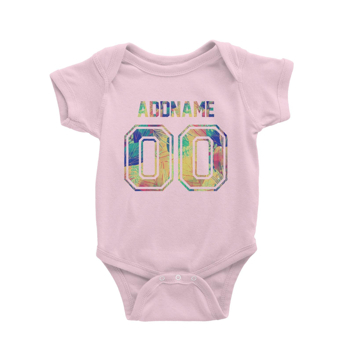 Jersey Colourful Nature Pattern With Name and Number Baby Romper
