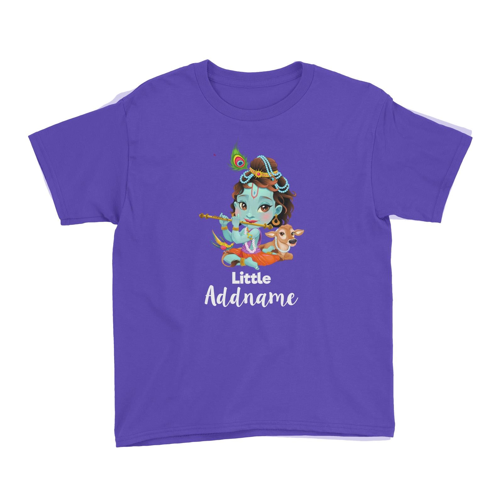 Artistic Krishna Playing Flute with Cow Little Addname Kid's T-Shirt