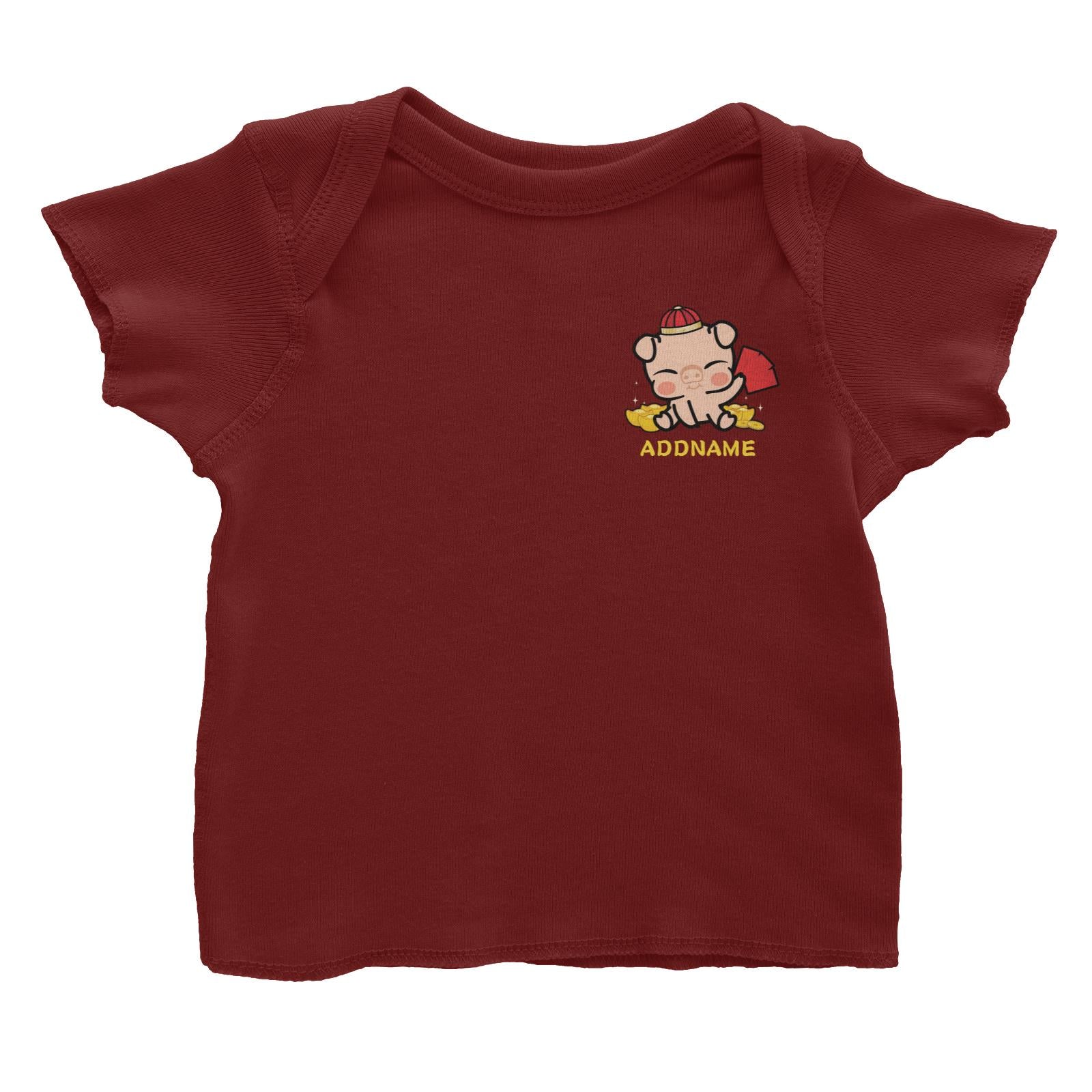 Properity Pig Baby Full Body with Red Packets And Gold Pocket Design Baby T-Shirt