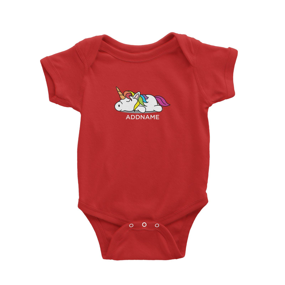 Lazy Colourful Unicorn Addname Baby Romper